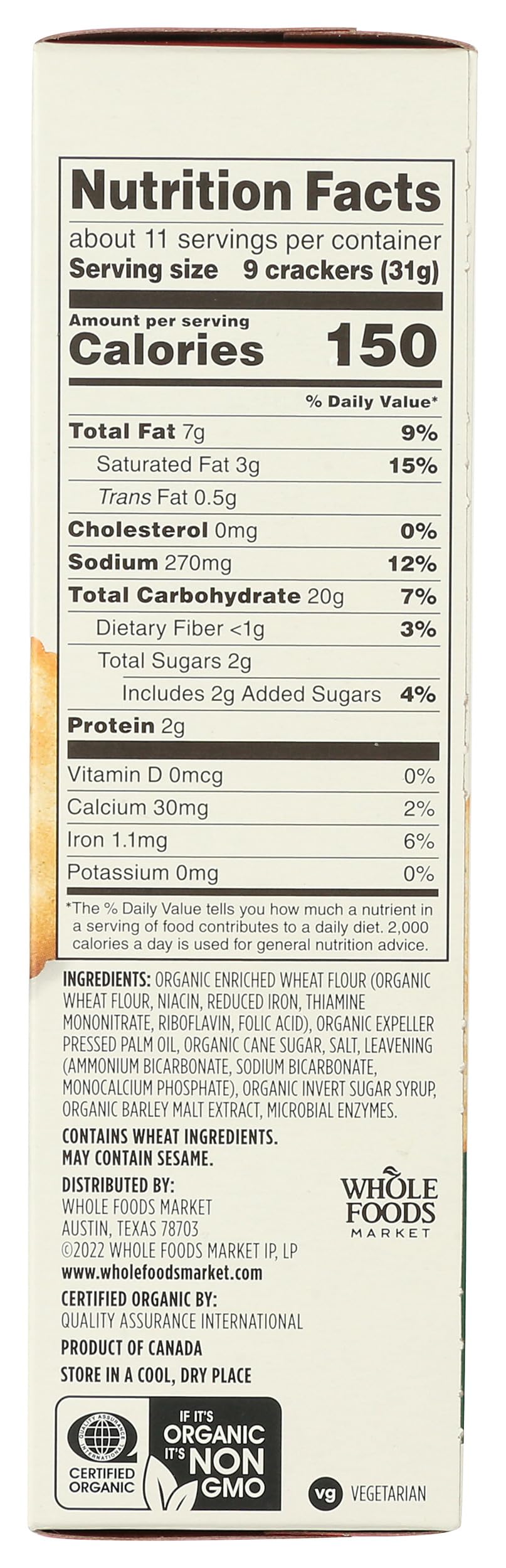 Buy 365 by Whole Foods Market Organic Golden Round Crackers