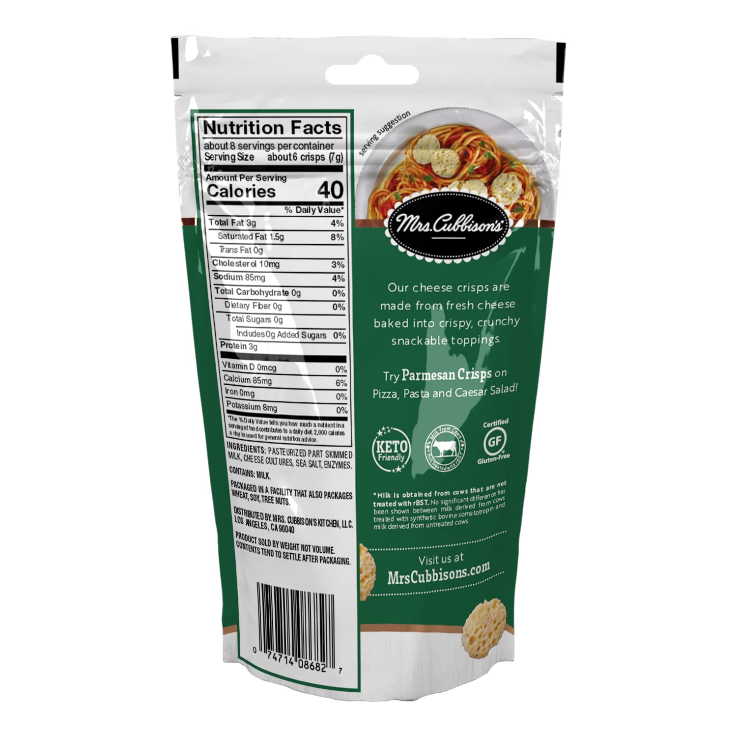 Discount Mrs. Cubbison's 100% Real Keto-Friendly Parmesan Cheese Crisps