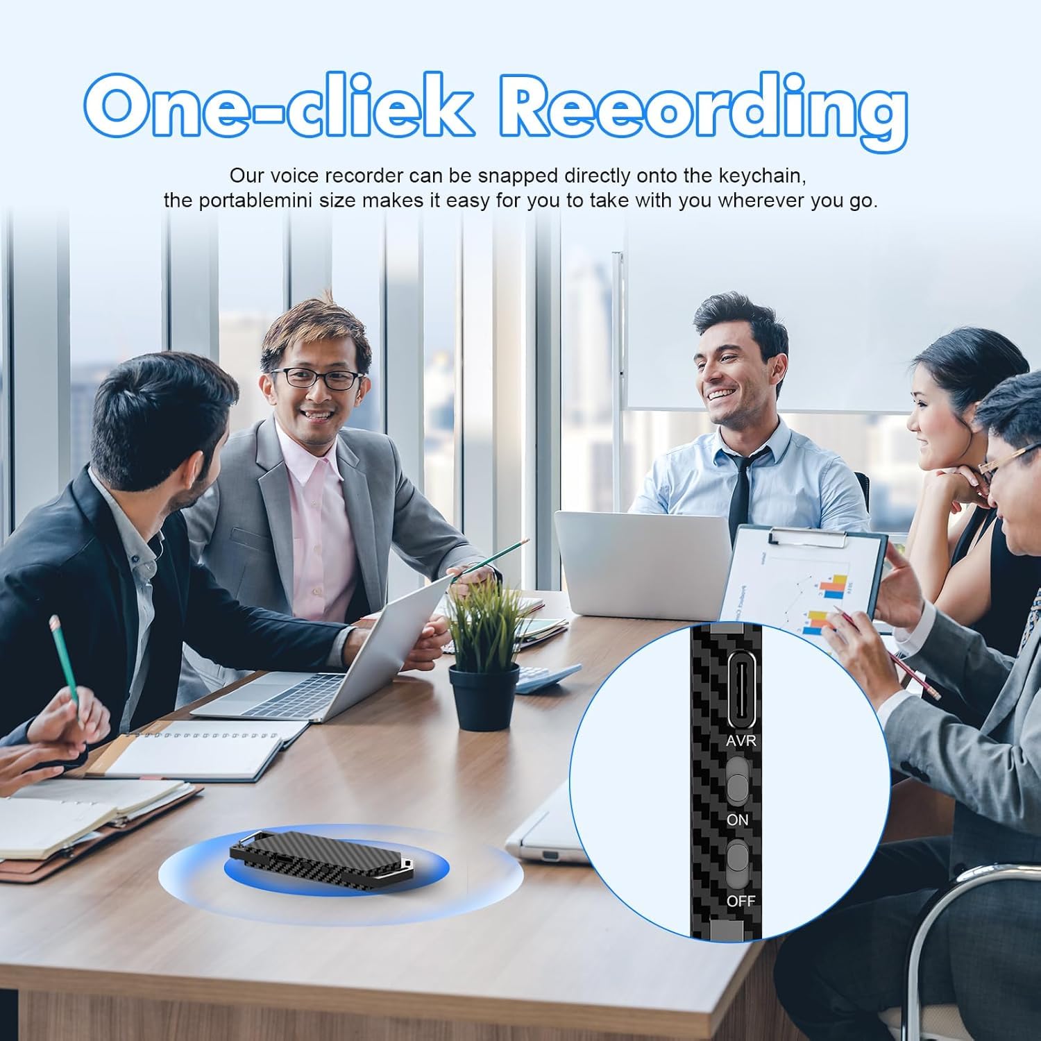 Best Price 2026 Type-C Digital Voice Recorder with Keychain