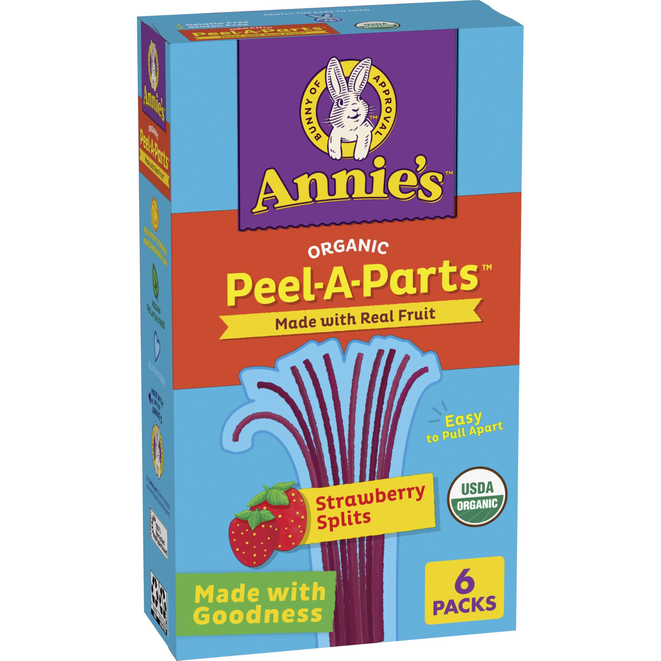 Best Price Annie's Organic Peel-A-Parts Fruit Flavored Snacks, Strawberry & Fruit Punch, Gluten Free, Vegan, Variety Pack, 12 Count, 6.7 oz