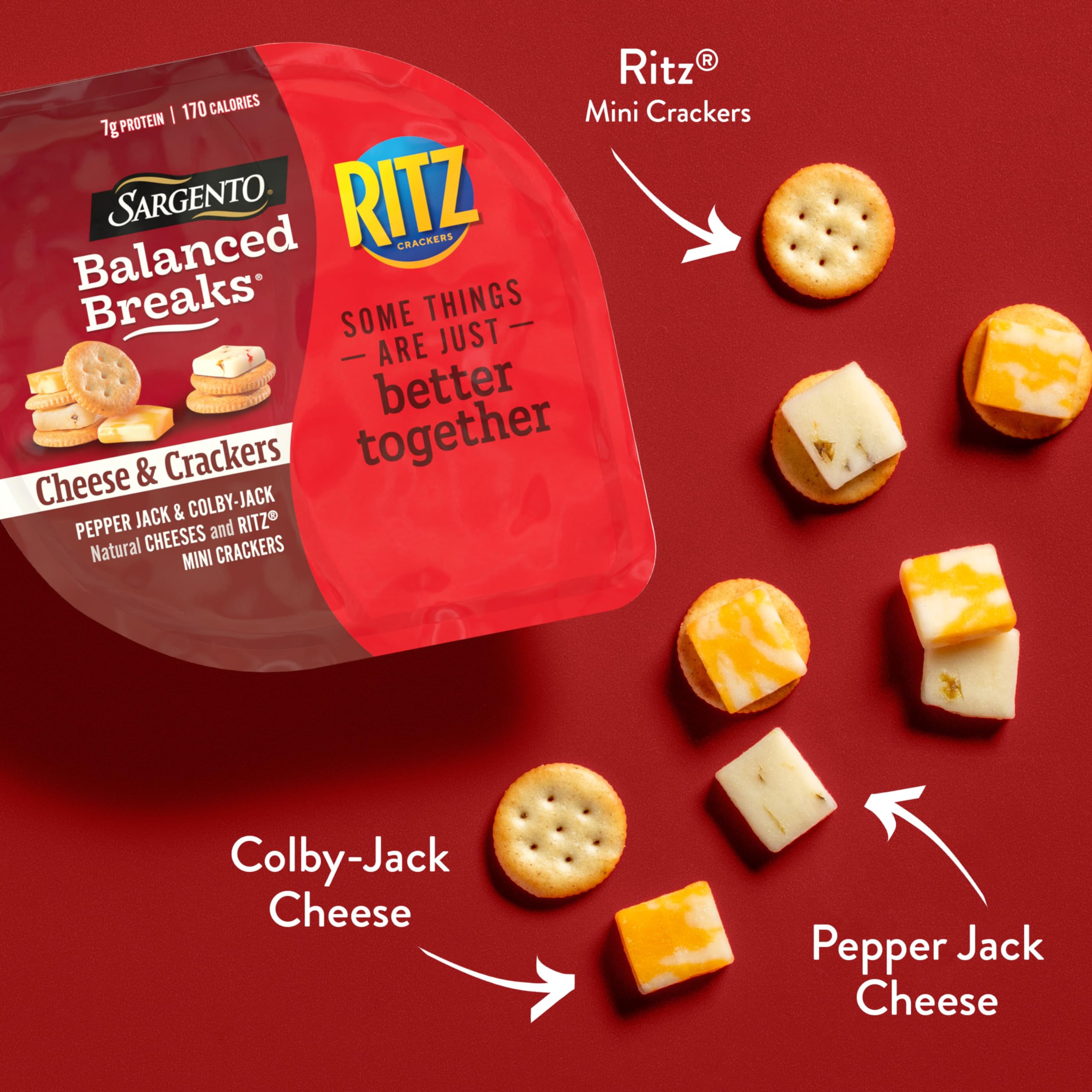 Best Price Sargento Balanced Breaks Cheese & Crackers Snack Kit, Pepper Jack & Colby-Jack Cheese with RITZ Mini Original Crackers, 3-Pack