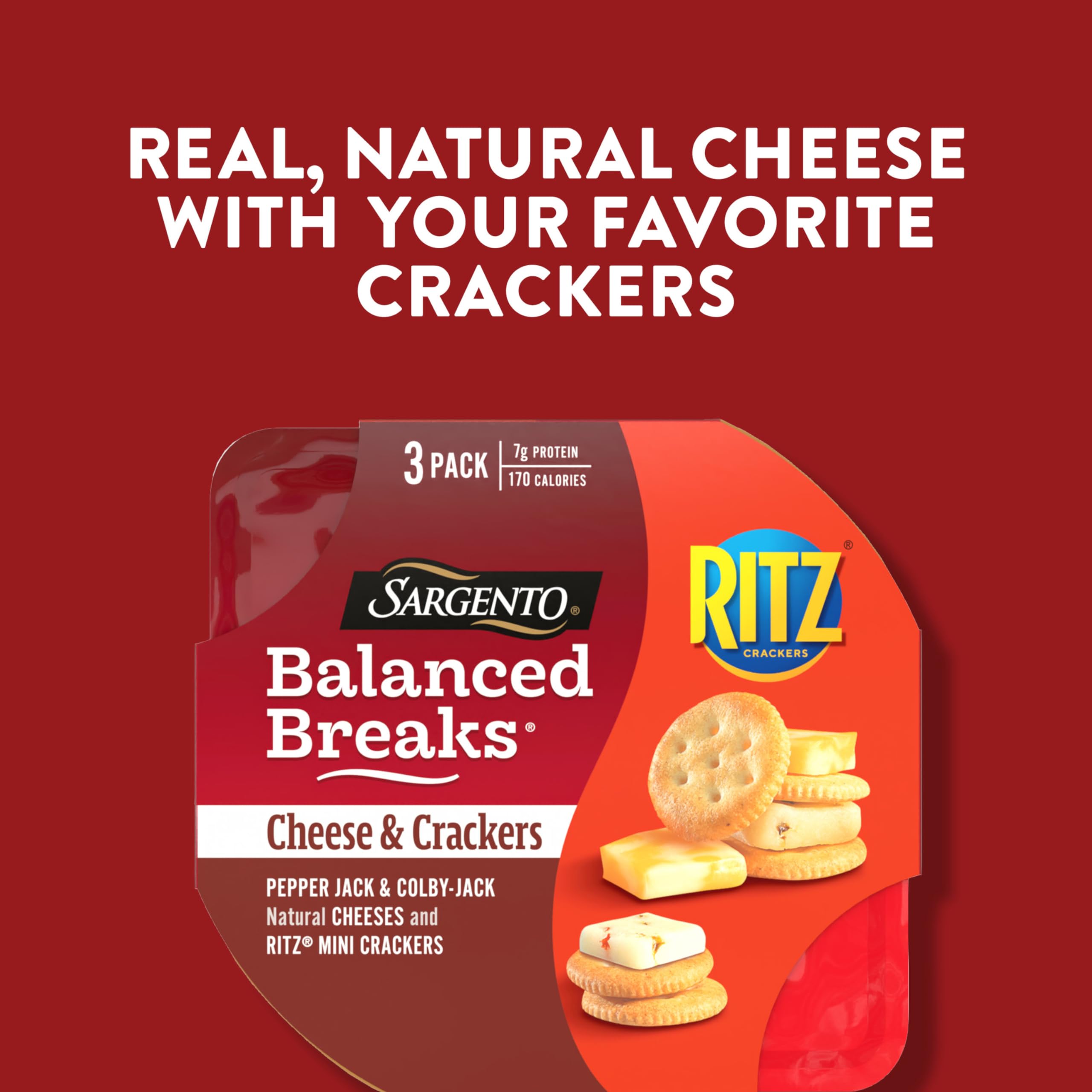 Best Price Sargento Balanced Breaks Cheese & Crackers Snack Kit, Pepper Jack & Colby-Jack Cheese with RITZ Mini Original Crackers, 3-Pack