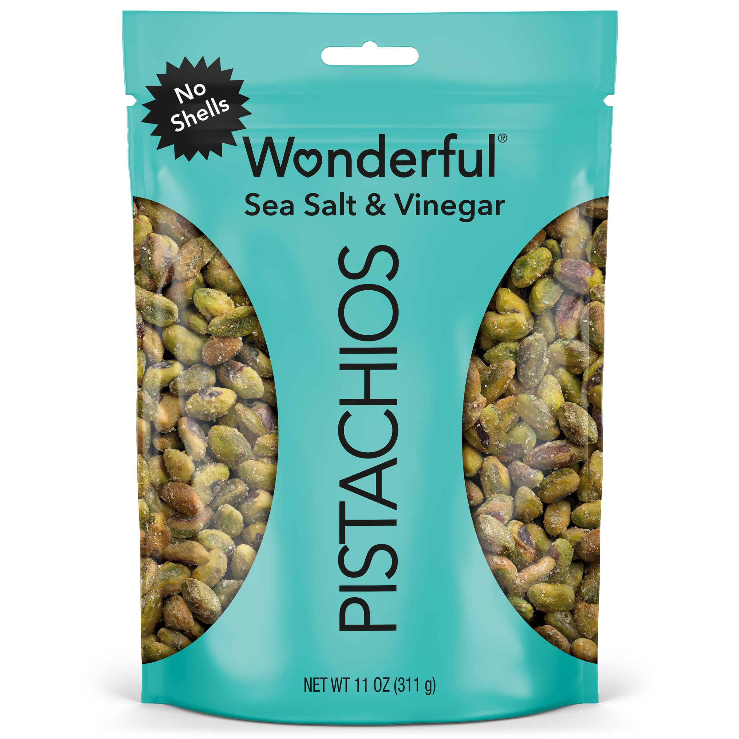 Best Price Wonderful Pistachios No Shells, Sea Salt & Vinegar, 5.5 oz Resealable Bag – Protein, Vegan, and Healthy Snacks for Adults