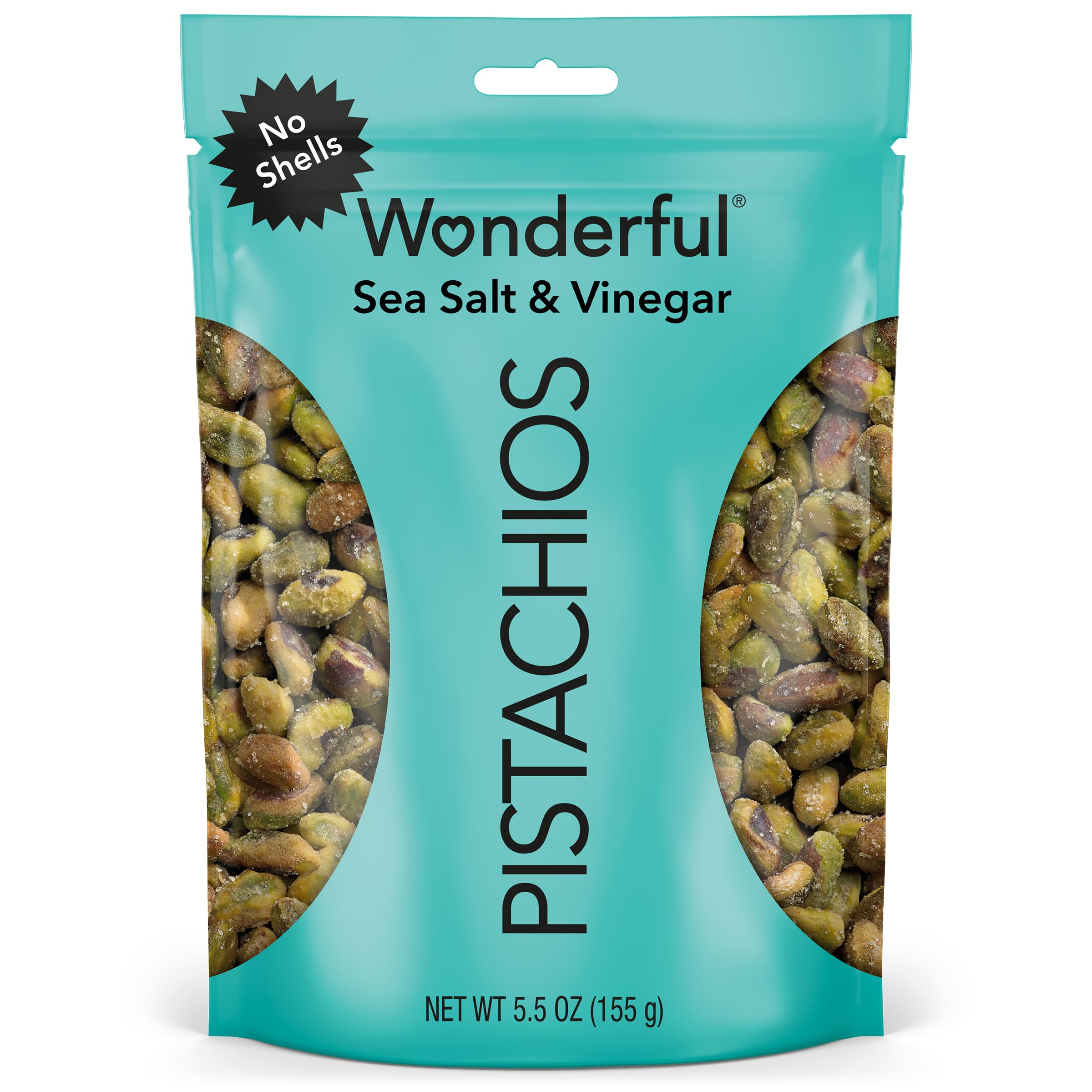 Best Price Wonderful Pistachios No Shells, Sea Salt & Vinegar, 5.5 oz Resealable Bag – Protein, Vegan, and Healthy Snacks for Adults