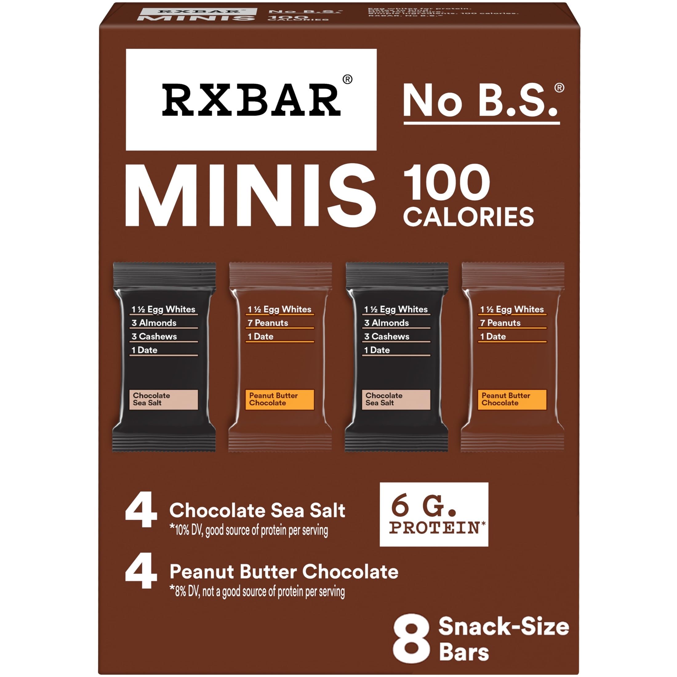 RXBAR Minis Variety Pack Protein Bars, 8 Count, 7.3oz Protein Snack Box - Cheap