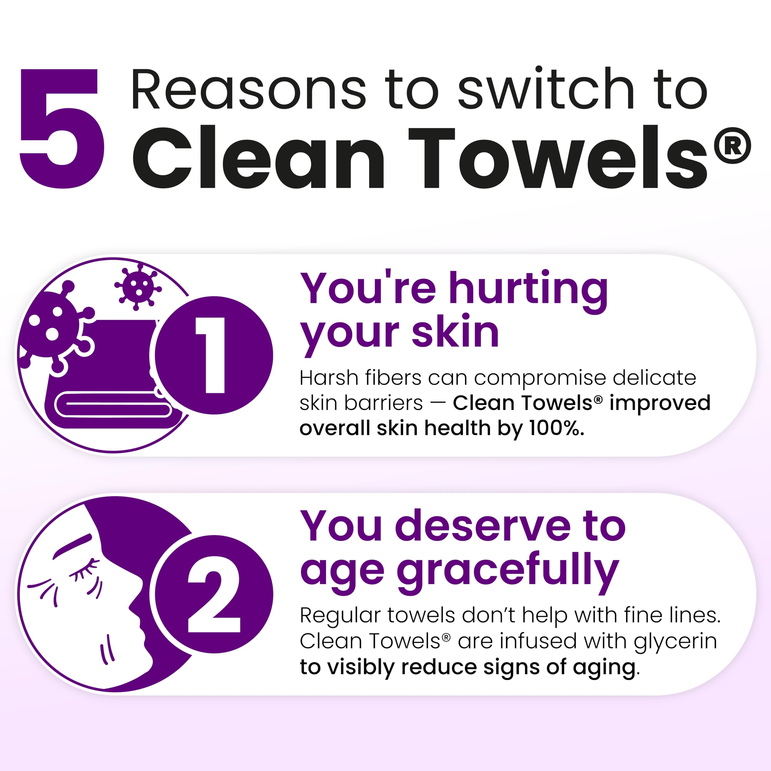 Best CLEAN SKIN CLUB Healthy Aging Clean Towels® XL, Reduces Fine Lines, Wrinkles & Texture, Disposable XL Face Wipes - 1 Pack (50 Count)