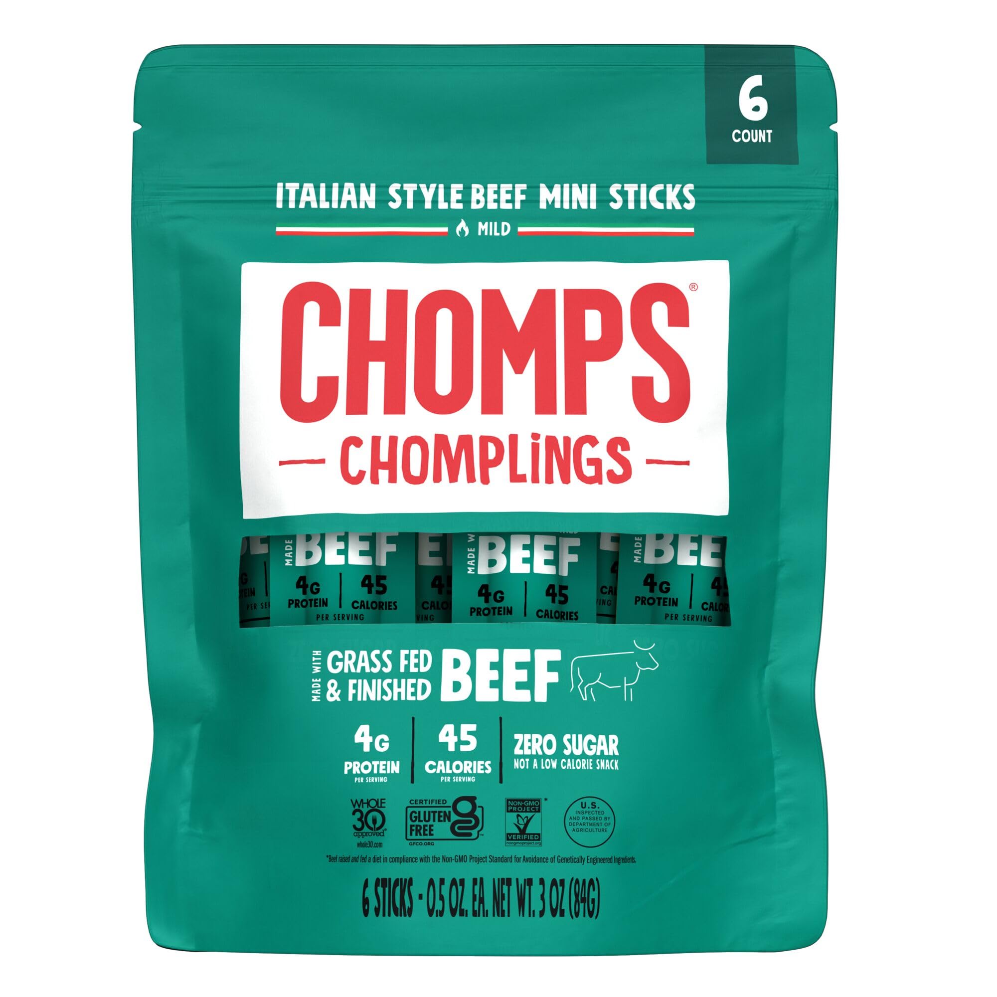 Best Price CHOMPS MINI Grass-Fed Original Beef Jerky Snack Sticks