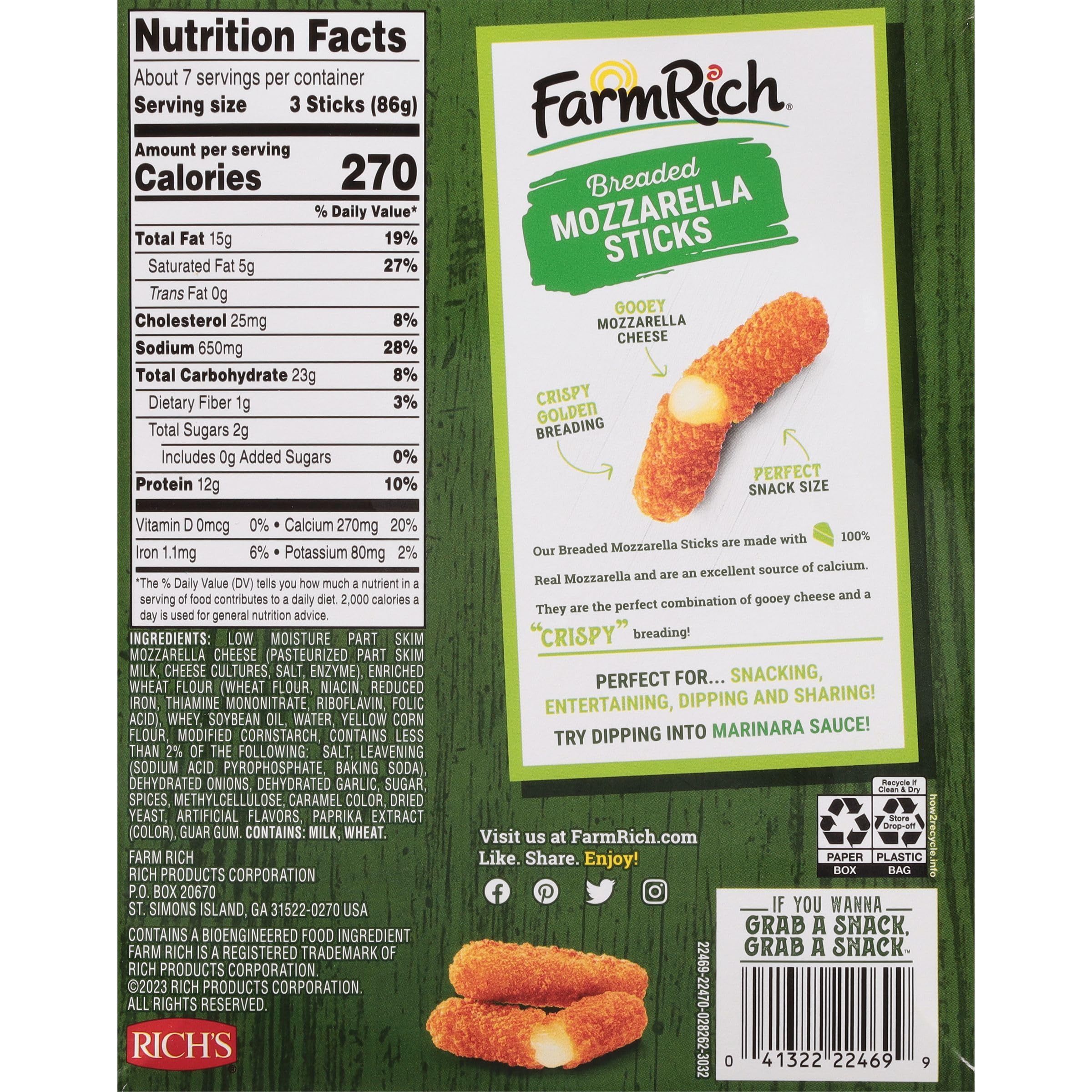 Best Price Farm Rich Breaded Mozzarella Cheese Sticks