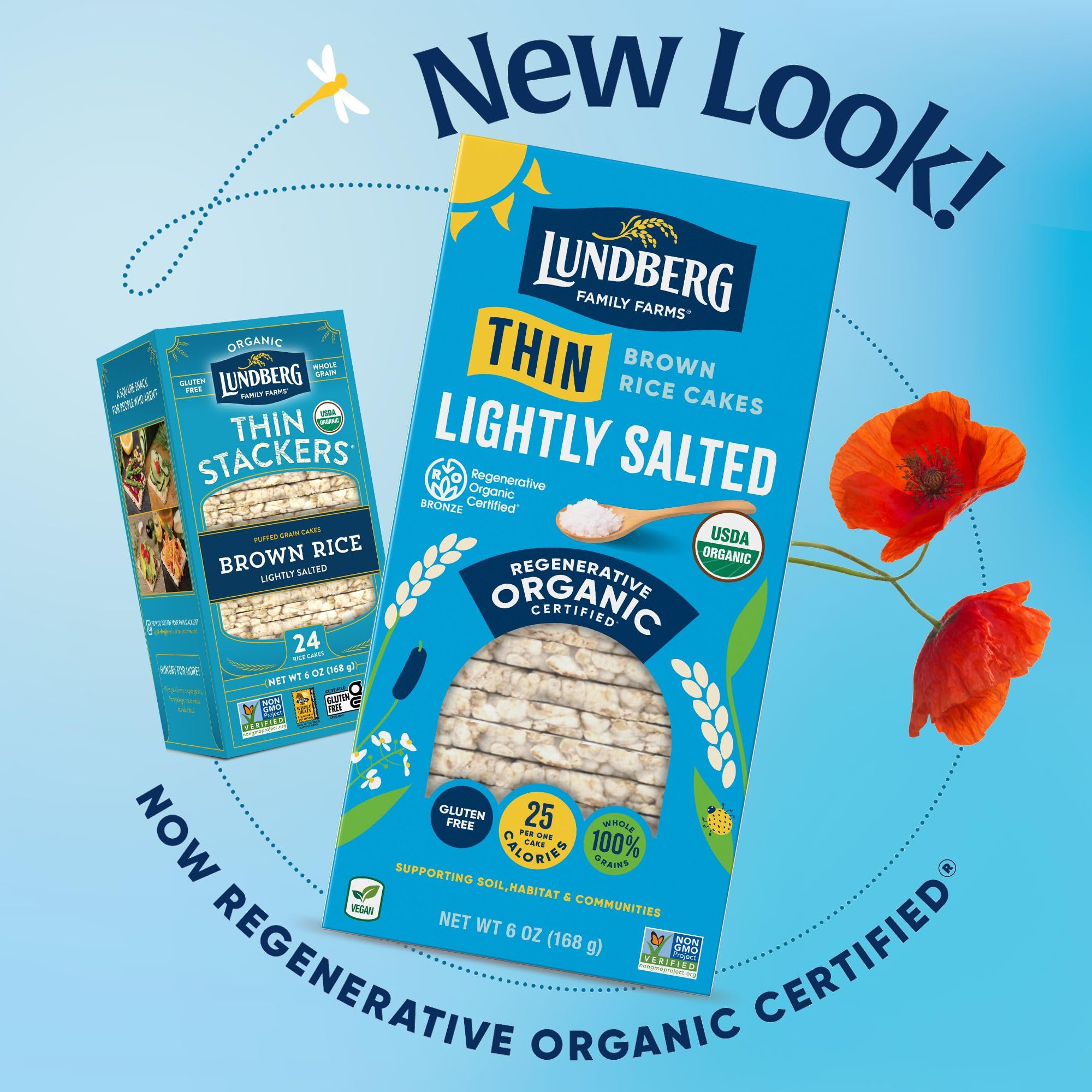 Cheap Lundberg Organic Thin Stackers Brown Rice Lightly Salted Gluten-Free Vegan Rice Cakes Healthy Snack 6 oz.