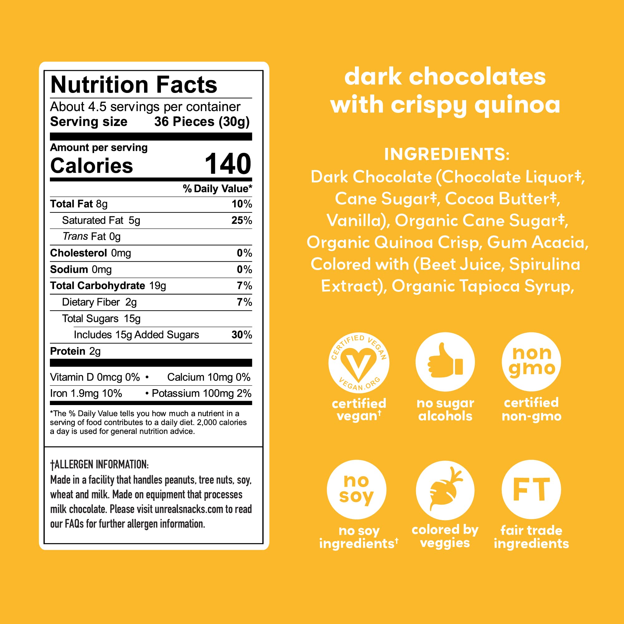 Discount Unreal Candy Coated Chocolate Crispy Quinoa Gems