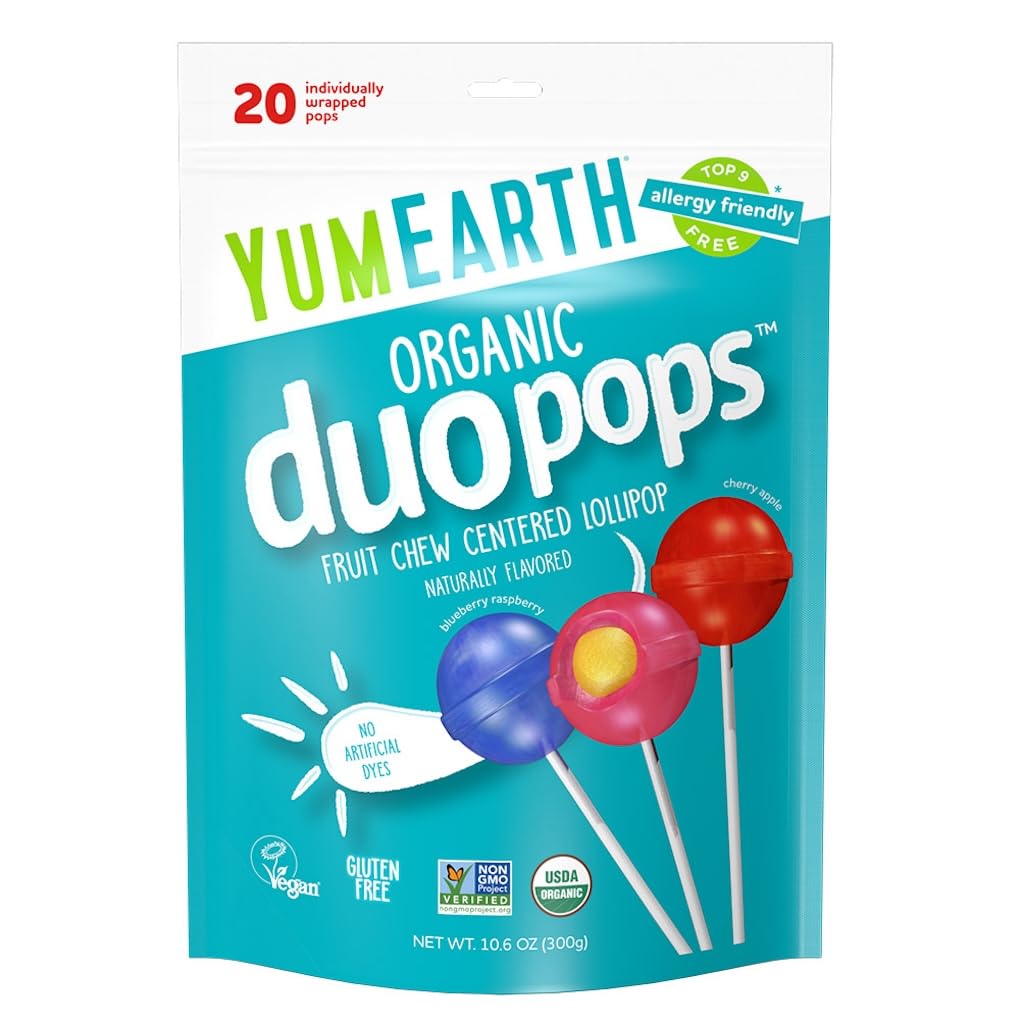 Top Rated YumEarth Organic Duo Pops, Fruit Chew Center Lollipops
