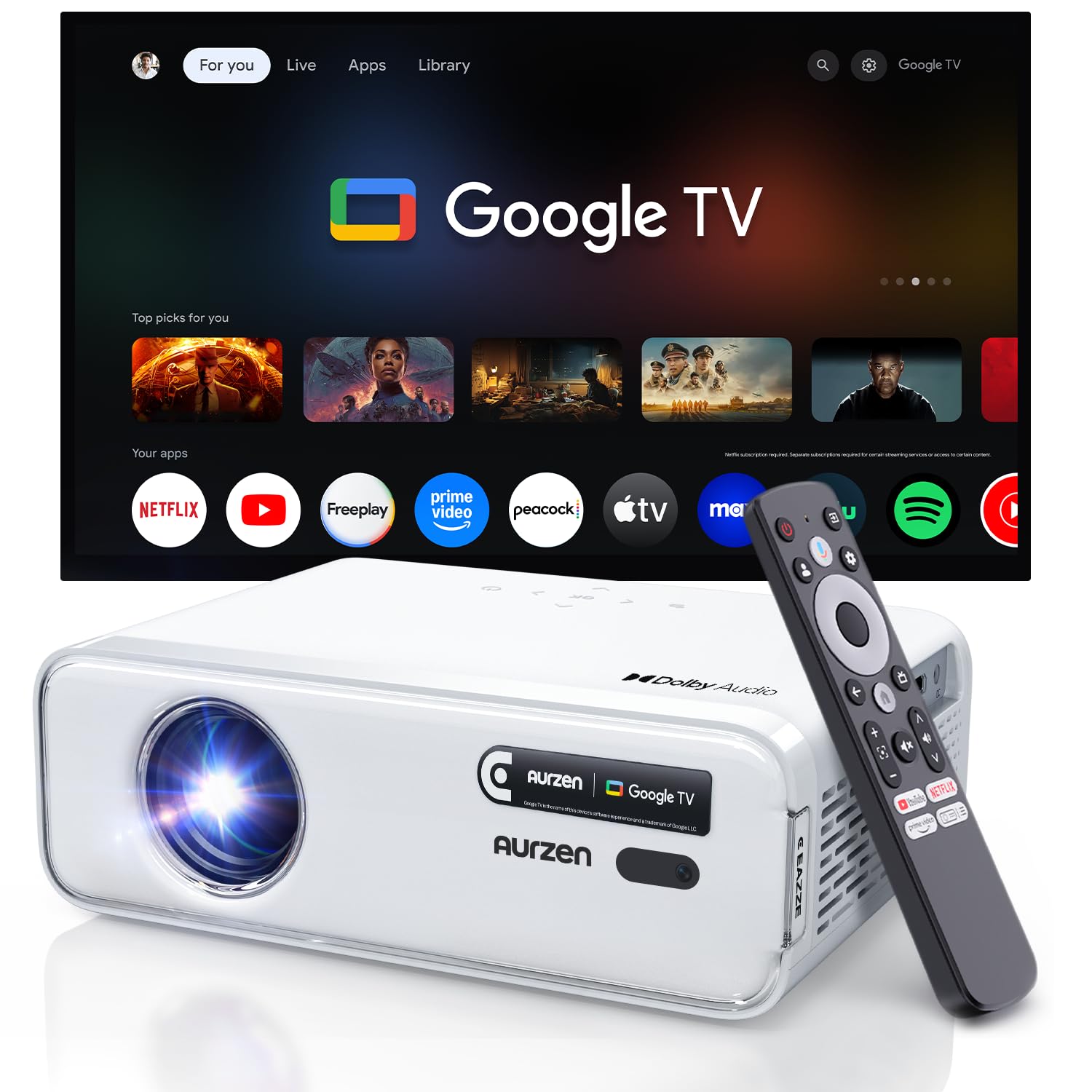 Best Price Aurzen Roku TV Smart Projector
