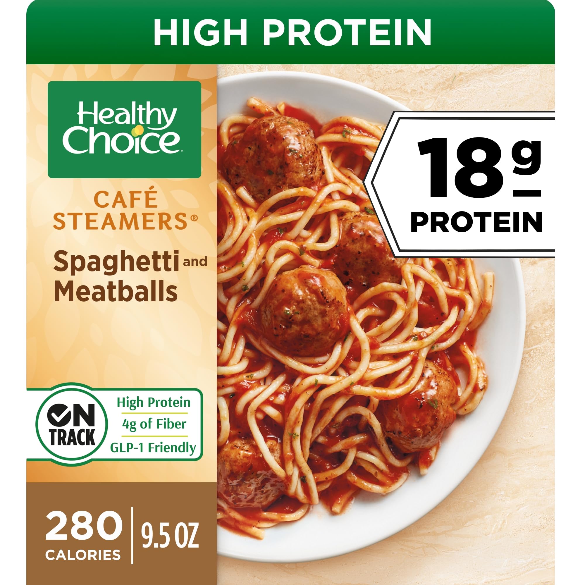 Best Price Healthy Choice Cafe Steamers Spaghetti & Meatballs Frozen Dinner, 9.5 oz