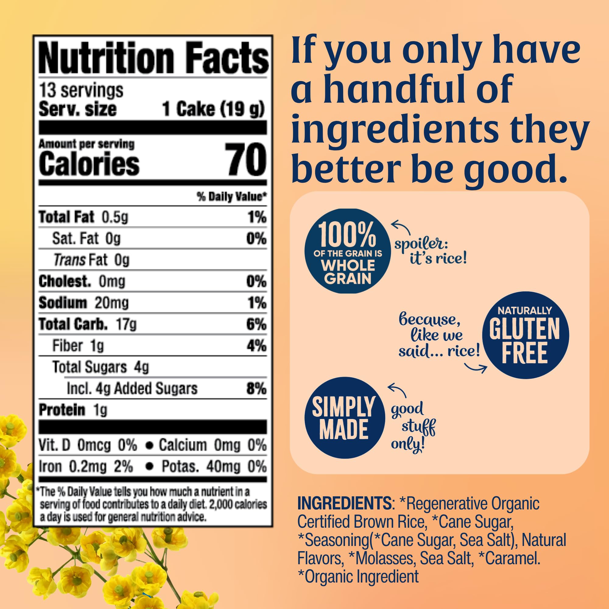 Best Price Lundberg Organic Cinnamon Toast Whole Grain Rice Cakes