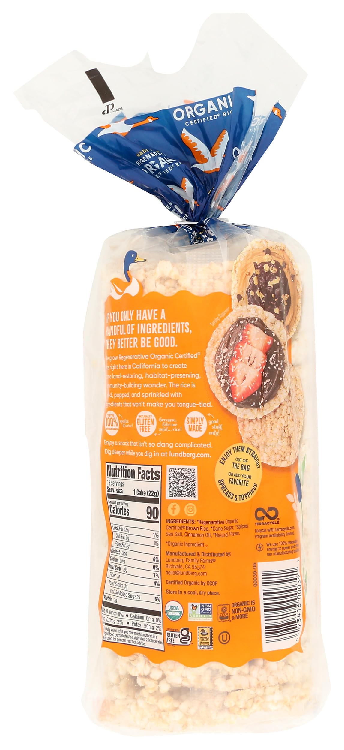 Best Price Lundberg Organic Cinnamon Toast Whole Grain Rice Cakes