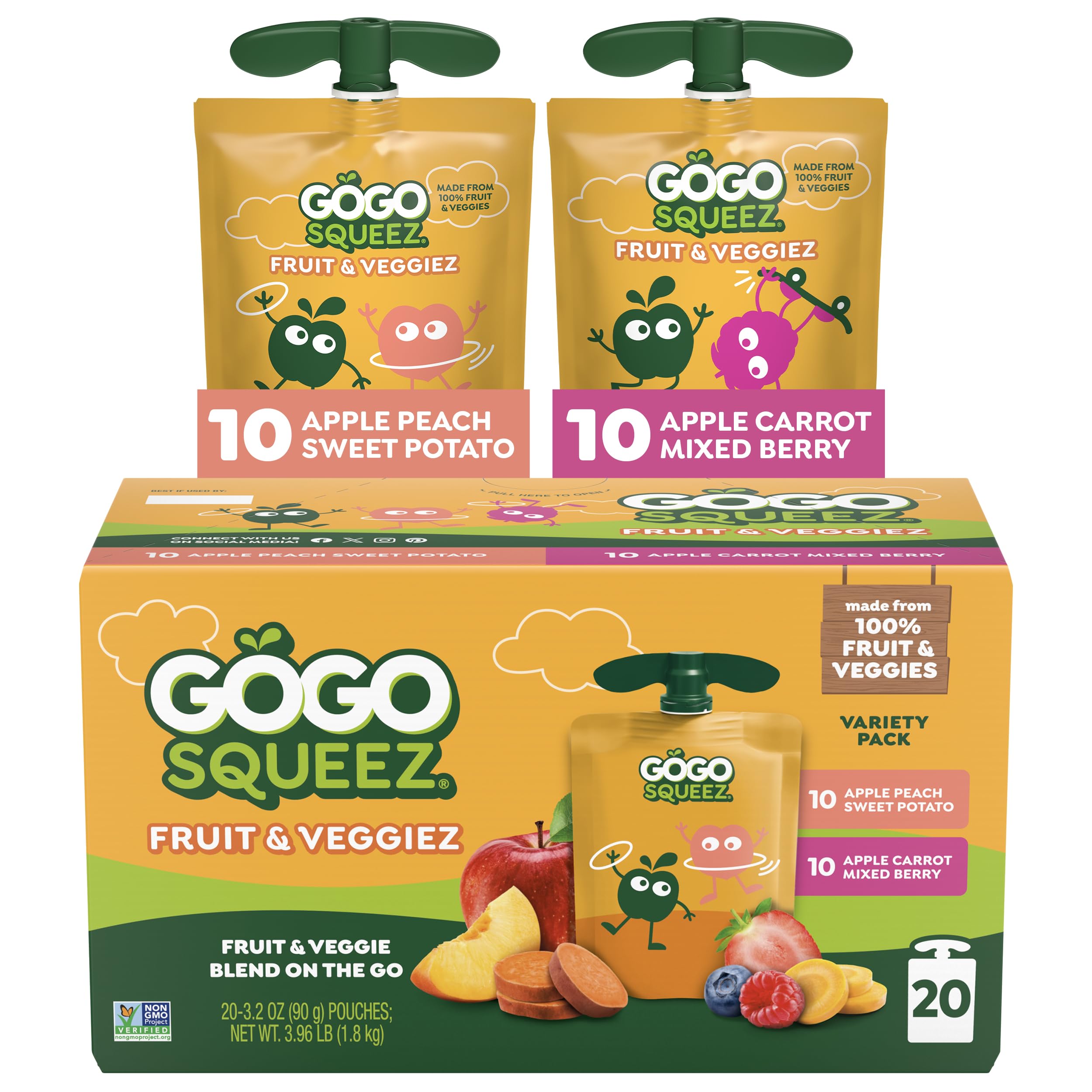 Buy GoGo squeeZ No Sugar Added Fruit & Veggie Variety Pack