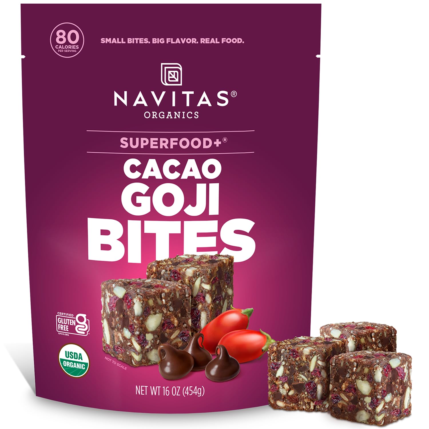 Cheap Navitas Organics Cacao Goji Superfood+ Bites - Plant-Based Power Snacks