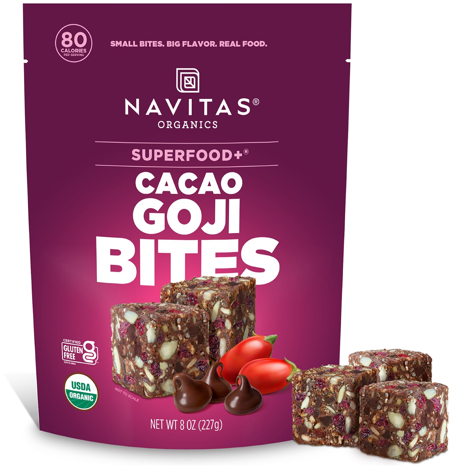 Cheap Navitas Organics Cacao Goji Superfood+ Bites - Plant-Based Power Snacks