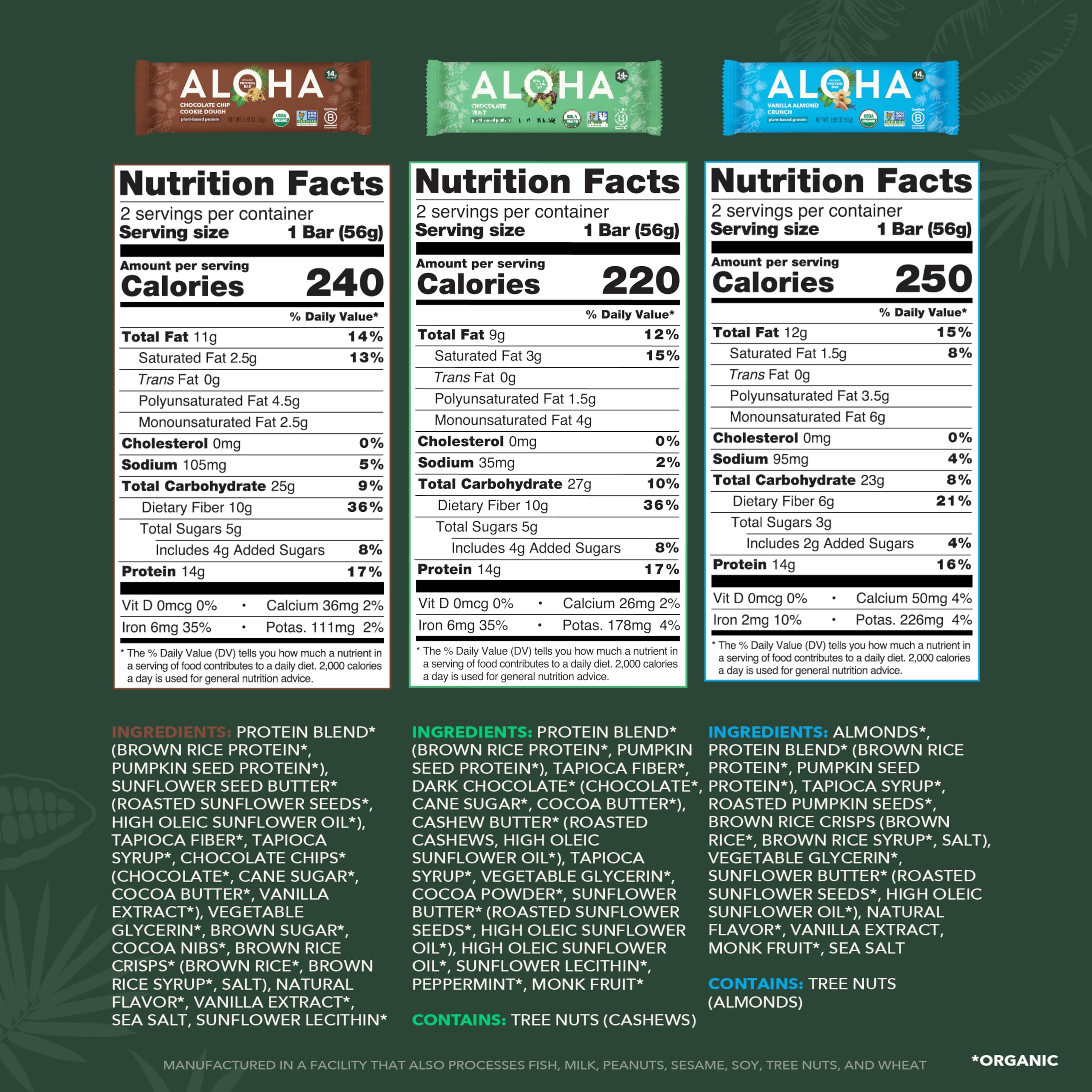 Review ALOHA Organic Plant-Based Protein Bars