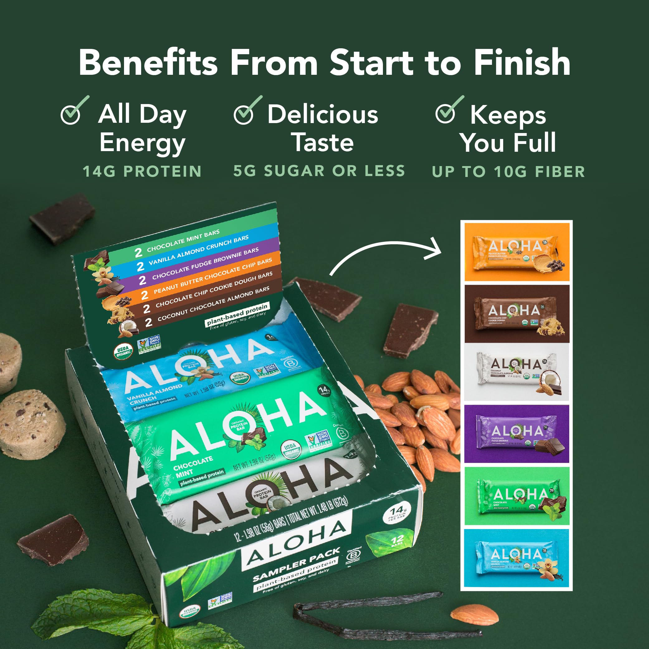 Review ALOHA Organic Plant-Based Protein Bars