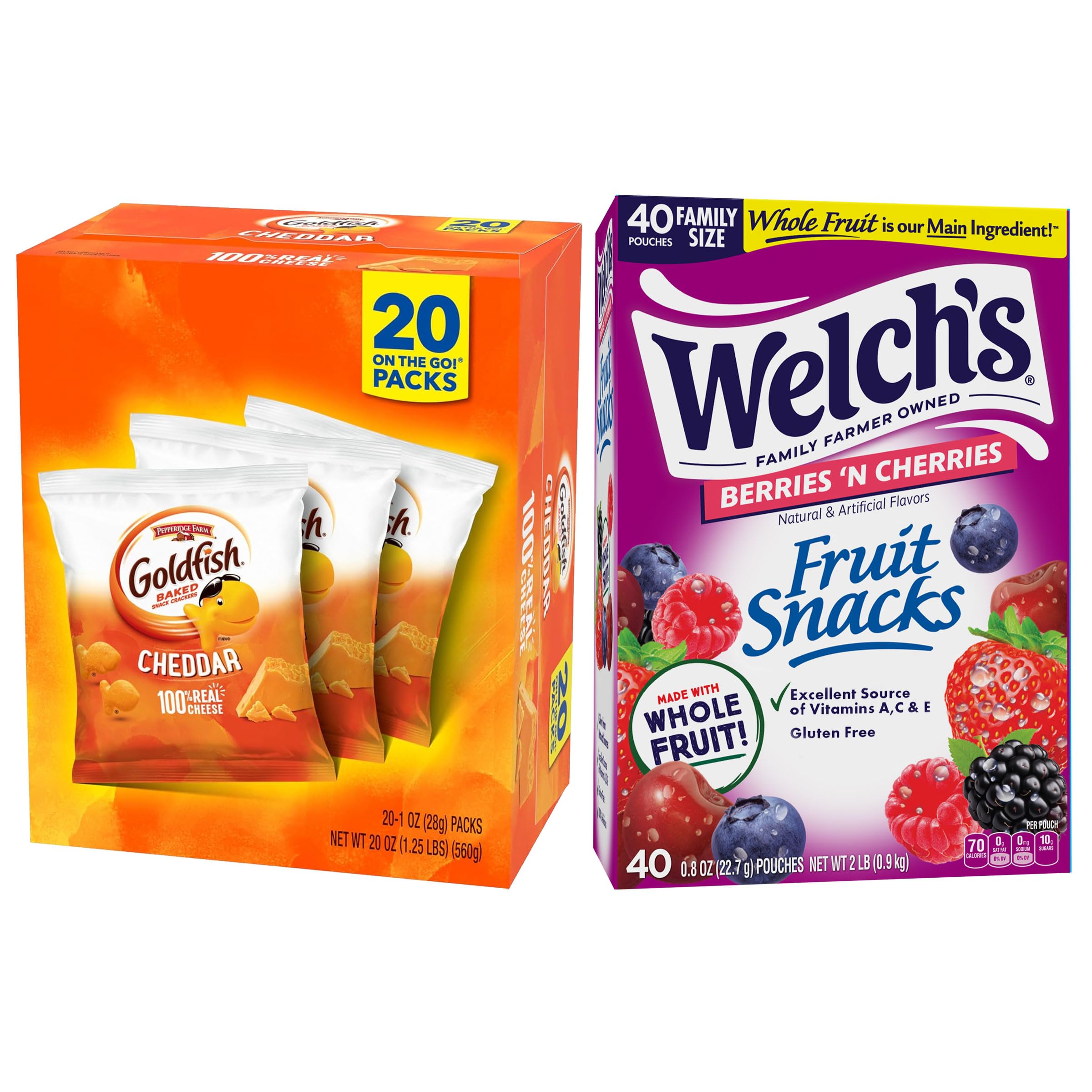 Welch's Mixed Fruit Fruit Snacks, 0.8 oz Individual Bags, Bulk Pack of 40 - Top Rated