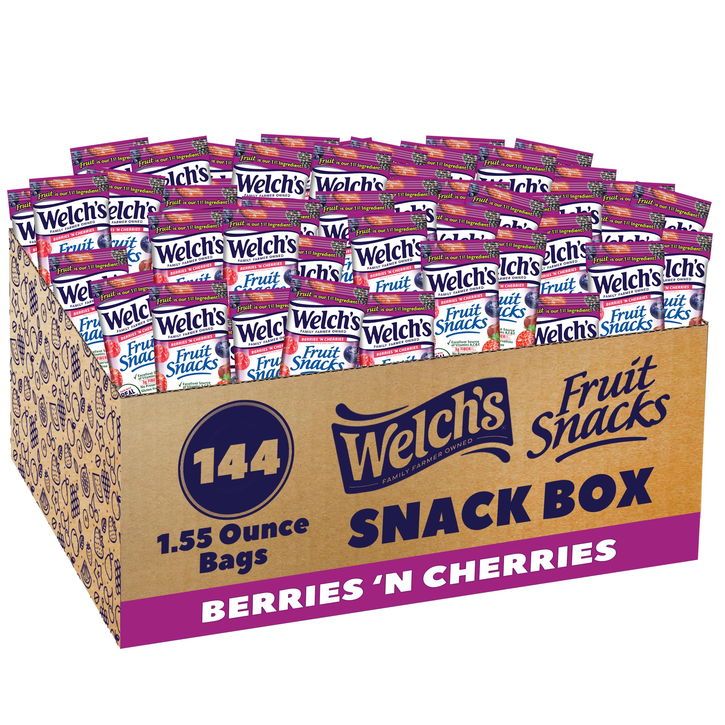 Welch's Mixed Fruit Fruit Snacks, 0.8 oz Individual Bags, Bulk Pack of 40 - Top Rated
