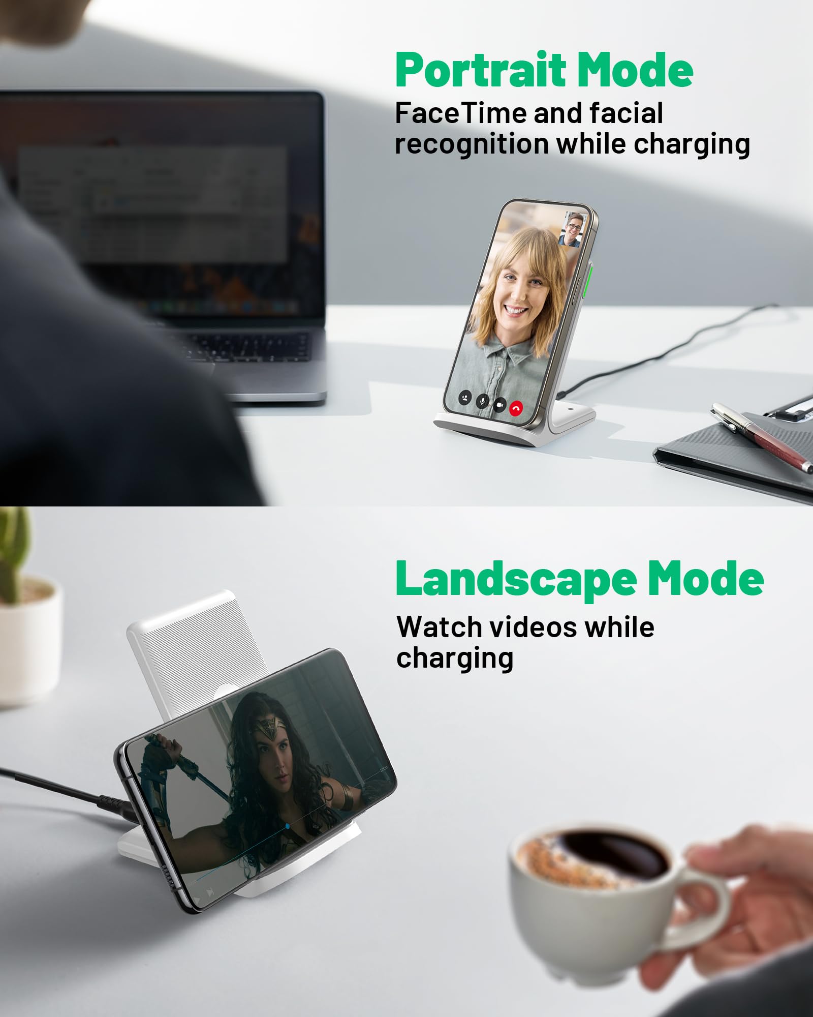 Best Price INIU 15W Fast Qi-Certified Wireless Charger with Sleep-Friendly Adaptive Light, Compatible with iPhone 17/16/15/14/13/12 Pro Max, Samsung Galaxy S25/S24/S23/Note