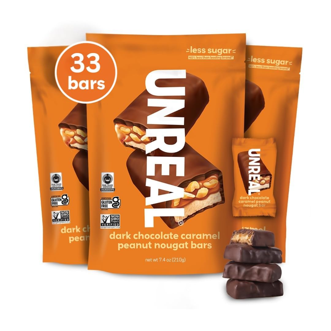 Best Price UNREAL Dark Chocolate Caramel Peanut Nougat Bars