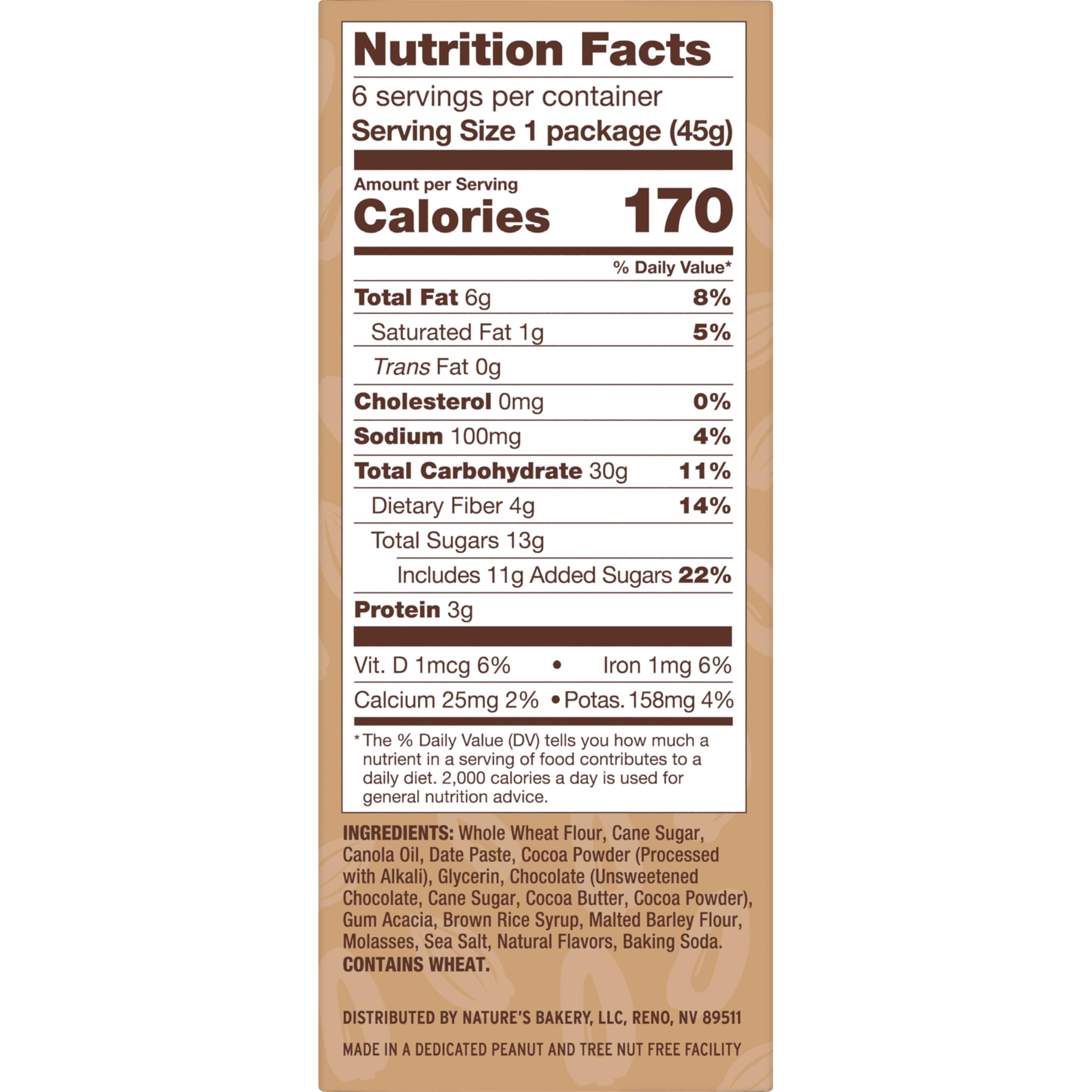 Comparison Nature's Bakery Raspberry Fig Bars