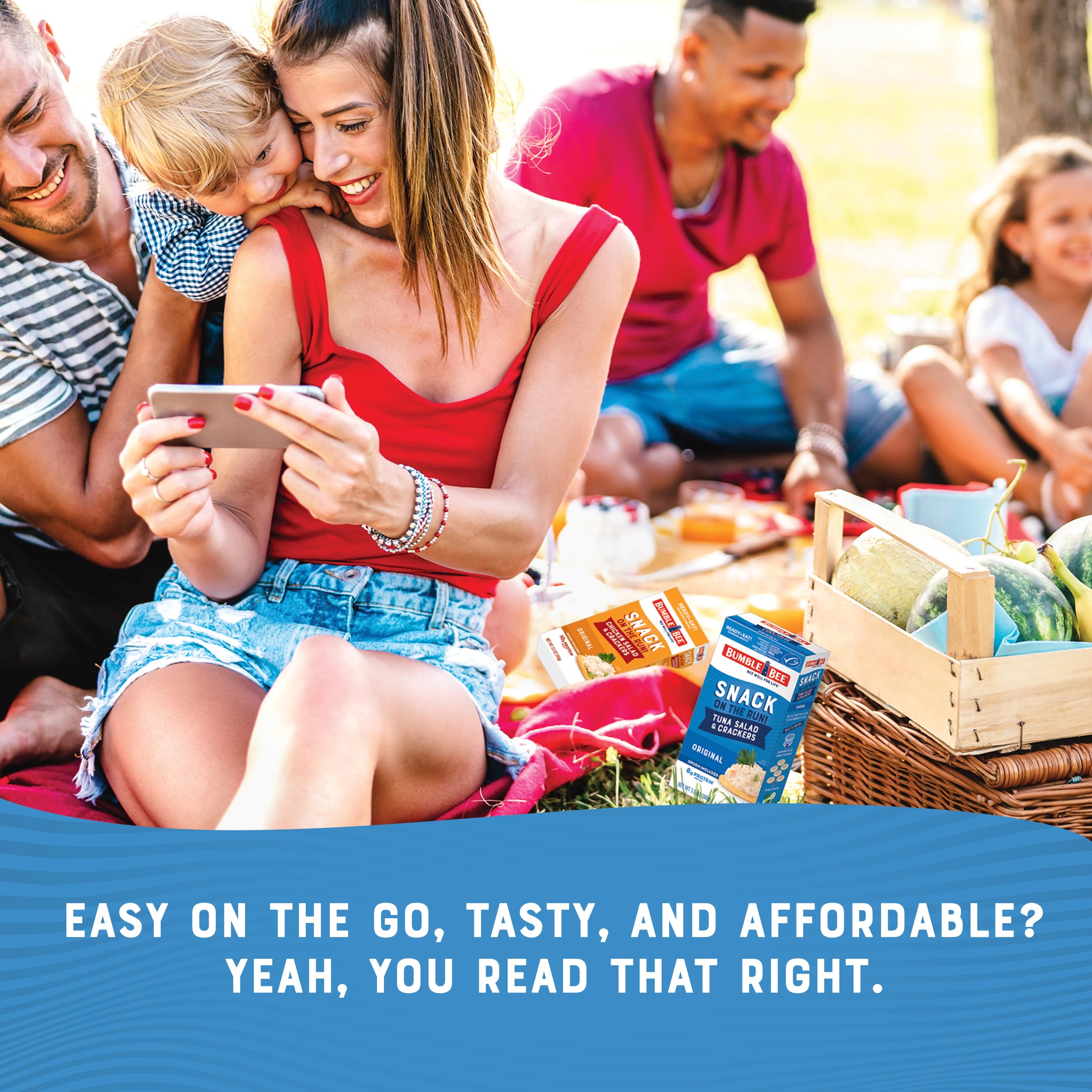 Discount Bumble Bee Snack On The Run Original Tuna Salad & Crackers Kit (3 Pack) - Ready-to-Eat Protein Snack, 8g Protein per Box, Wild Caught MSC Certified Tuna