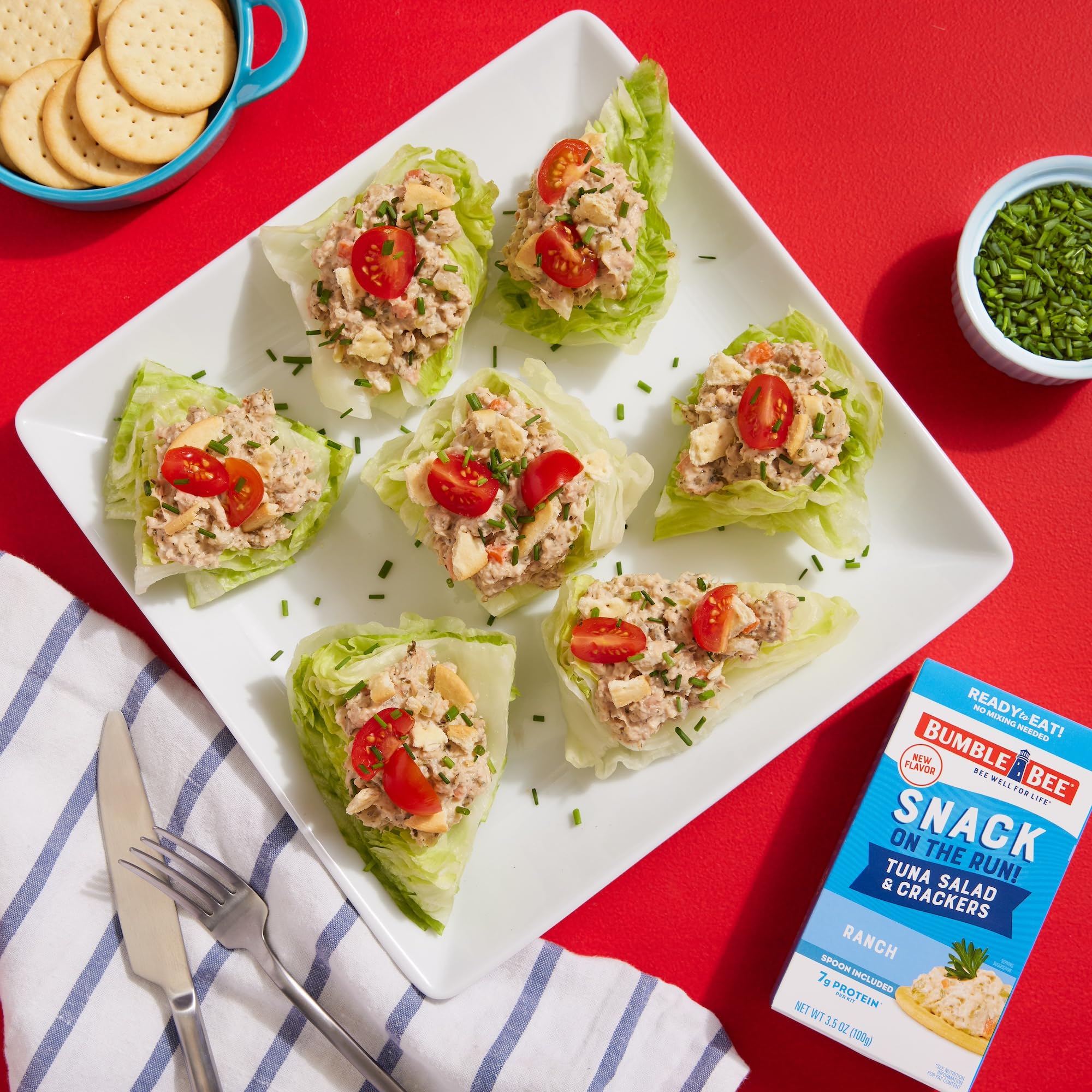 Discount Bumble Bee Snack On The Run Original Tuna Salad & Crackers Kit (3 Pack) - Ready-to-Eat Protein Snack, 8g Protein per Box, Wild Caught MSC Certified Tuna