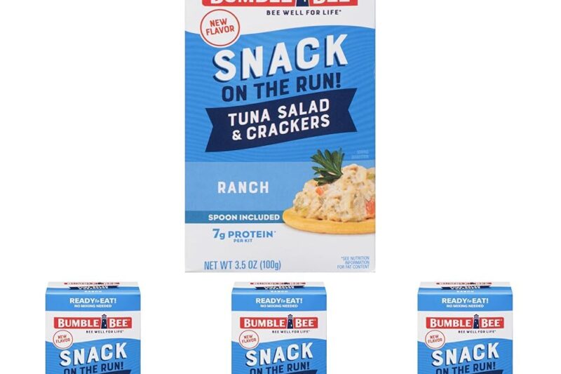Discount Bumble Bee Snack On The Run Original Tuna Salad & Crackers Kit (3 Pack) – Ready-to-Eat Protein Snack, 8g Protein per Box, Wild Caught MSC Certified Tuna