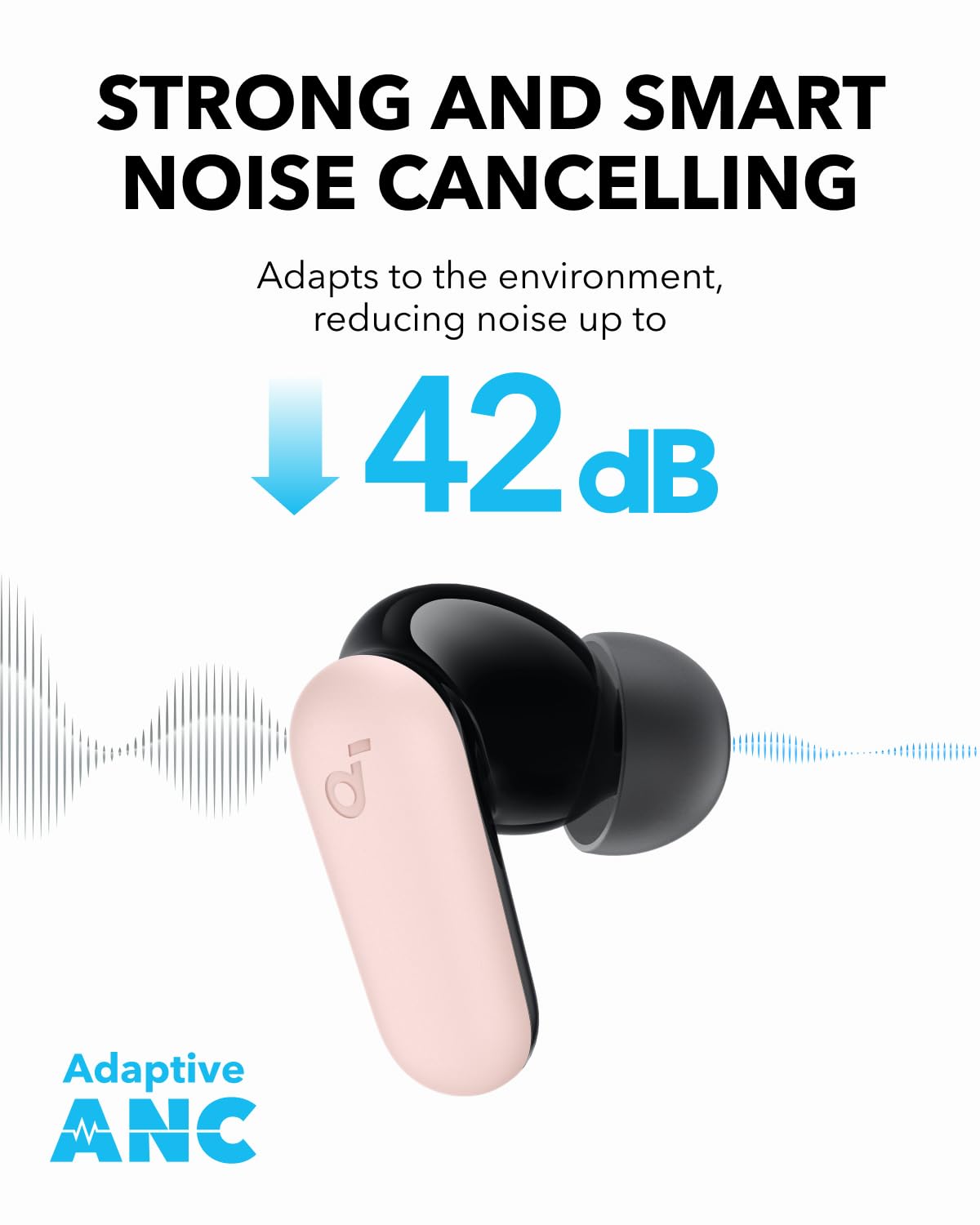 Review Soundcore P30i by Anker Noise Cancelling Wireless Earbuds, Powerful Bass, 45H Playtime, 2-in-1 Case & Phone Stand, IP54, Bluetooth 5.4 (Black)