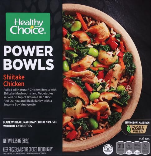Best Price Healthy Choice Power Bowls Shiitake Chicken, Frozen Microwave Meal with No Preservatives, 9.25 oz