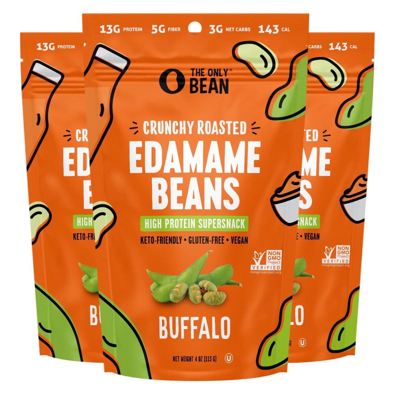 "Best Price The Only Bean Crunchy Dry Roasted Edamame Beans Variety Pack"