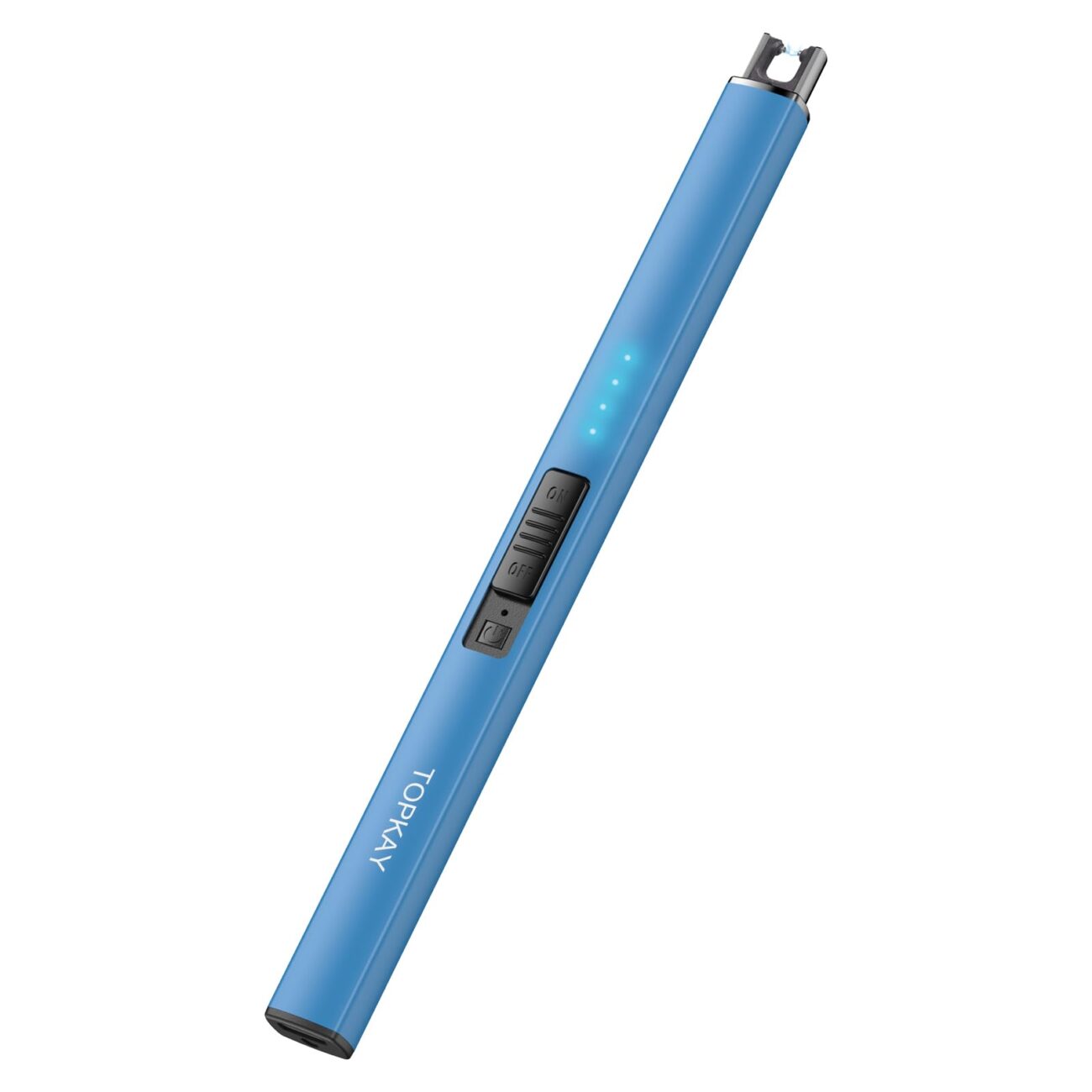 Cheap TOPKAY Electric Candle Lighter - Windproof, Flameless, USB Rechargeable Plasma Arc Long Lighter for Grill, Fireworks, Kitchen, and Camping (Black)