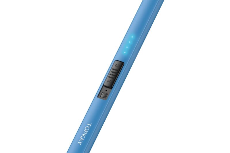 Cheap TOPKAY Electric Candle Lighter – Windproof, Flameless, USB Rechargeable Plasma Arc Long Lighter for Grill, Fireworks, Kitchen, and Camping (Black)