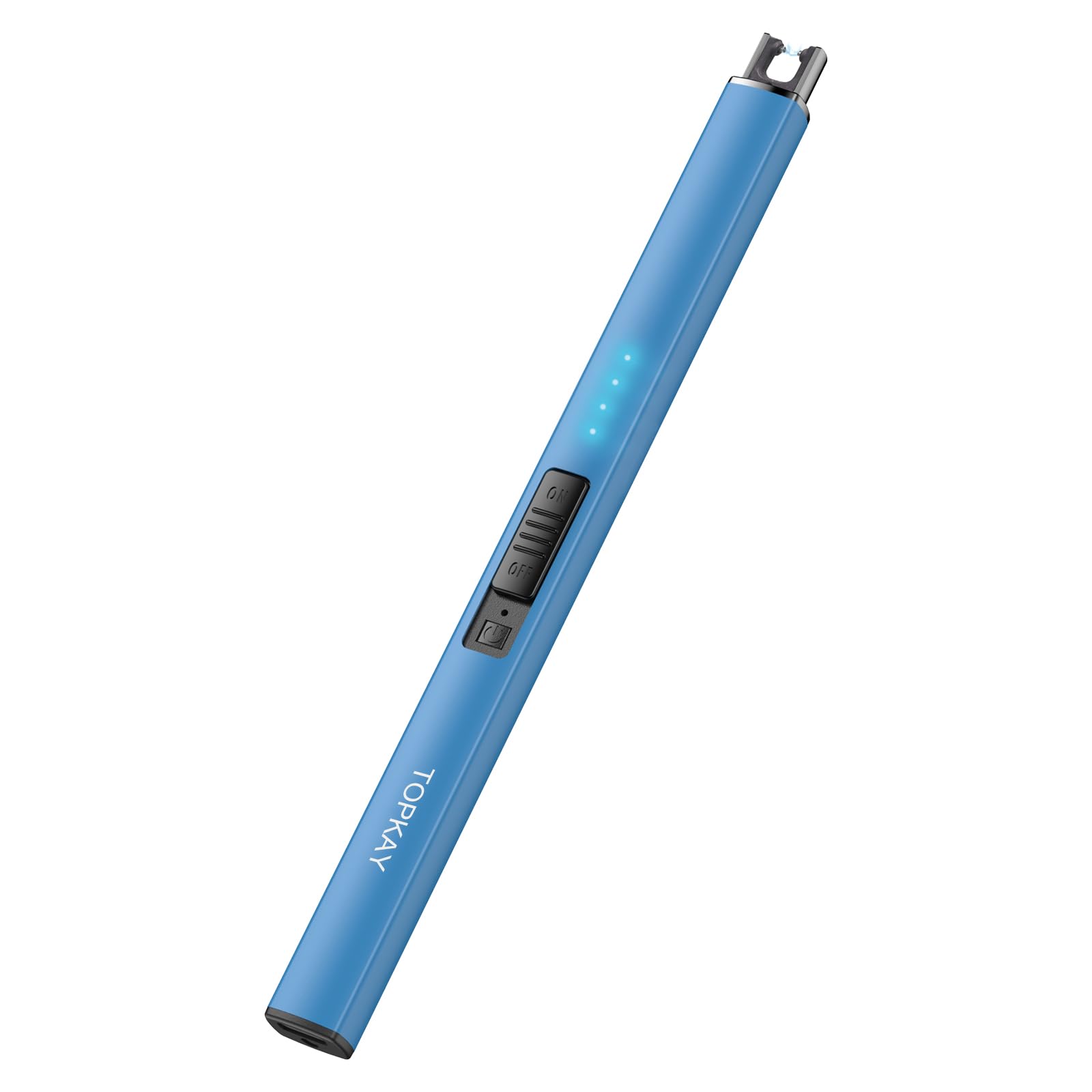 Cheap TOPKAY Electric Candle Lighter - Windproof, Flameless, USB Rechargeable Plasma Arc Long Lighter for Grill, Fireworks, Kitchen, and Camping (Black)