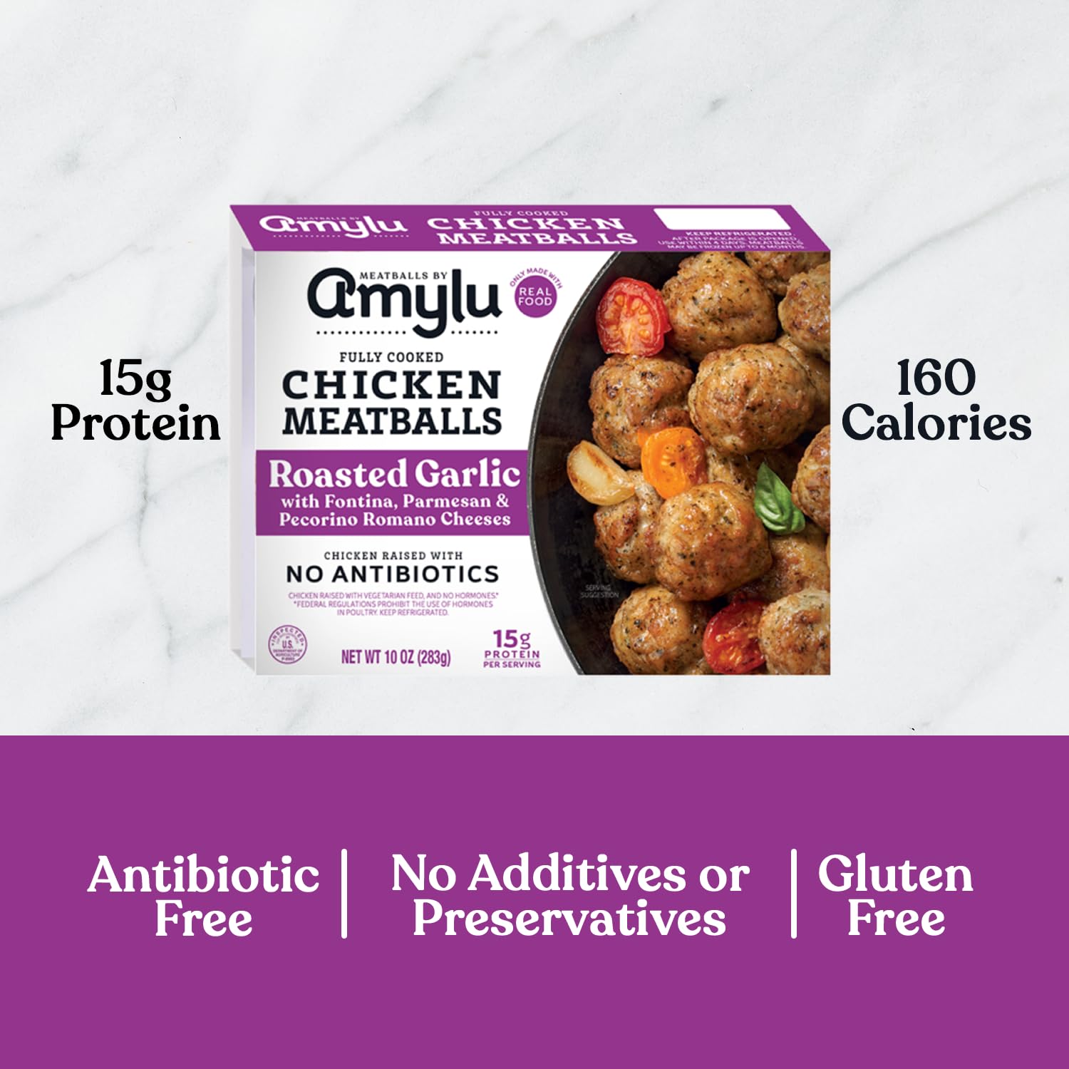 Discount Amylu Foods Roasted Garlic Chicken Meatballs