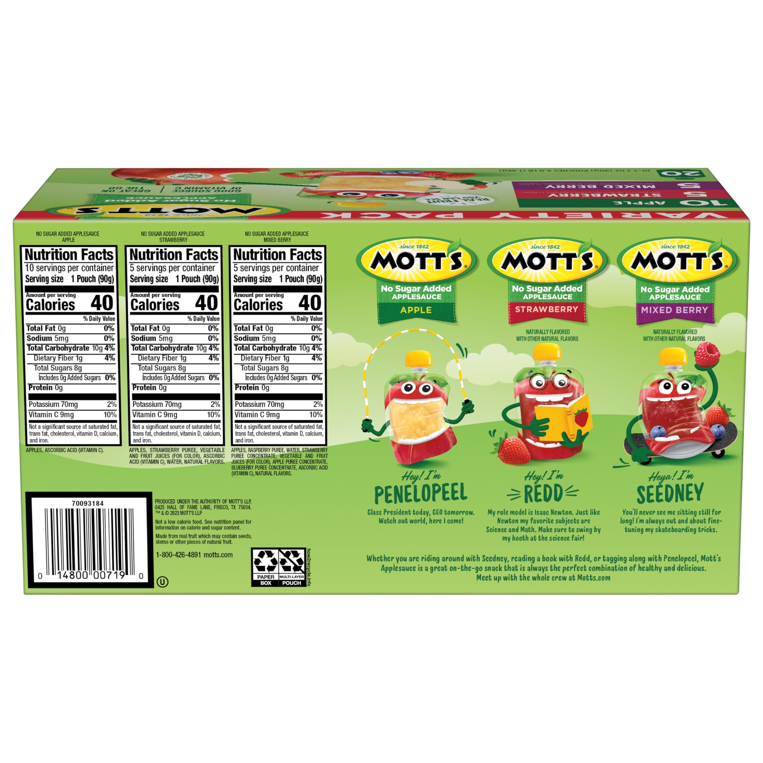 Discount Mott's No Sugar Added Applesauce Variety Pack.