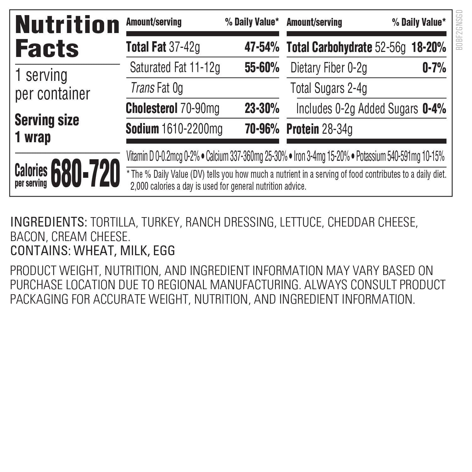 Best Price Amazon Kitchen Turkey, Bacon & Cheddar Wrap with Ranch, 8.5 oz