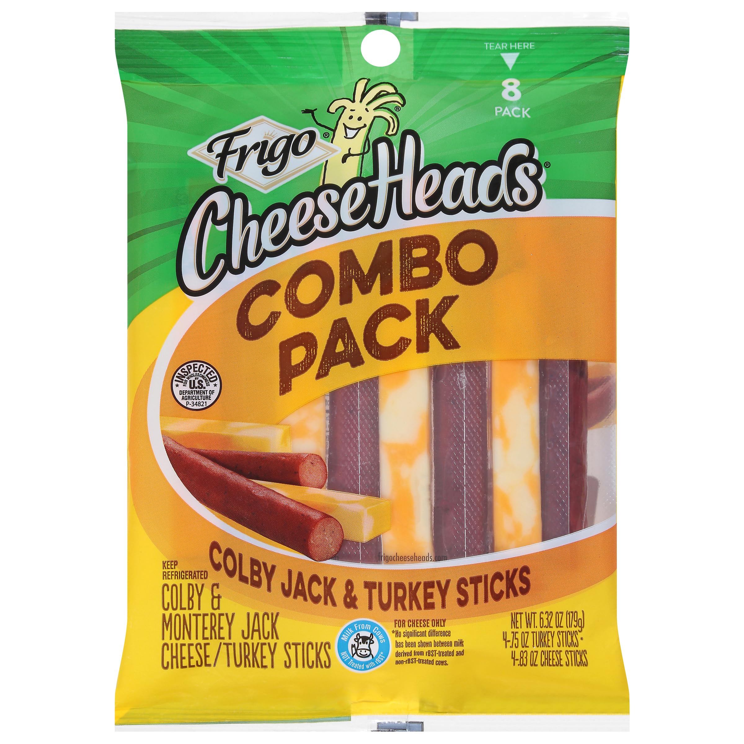 Best Price Frigo Cheese Heads Colby Jack & Turkey Sticks, 8 Count