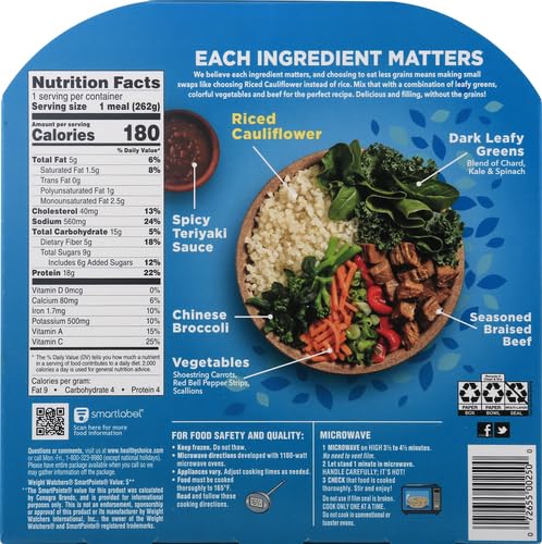 Best Price Healthy Choice Power Bowls Spicy Beef Teriyaki with Riced Cauliflower, Frozen Meal, No Preservatives, 9.25 oz