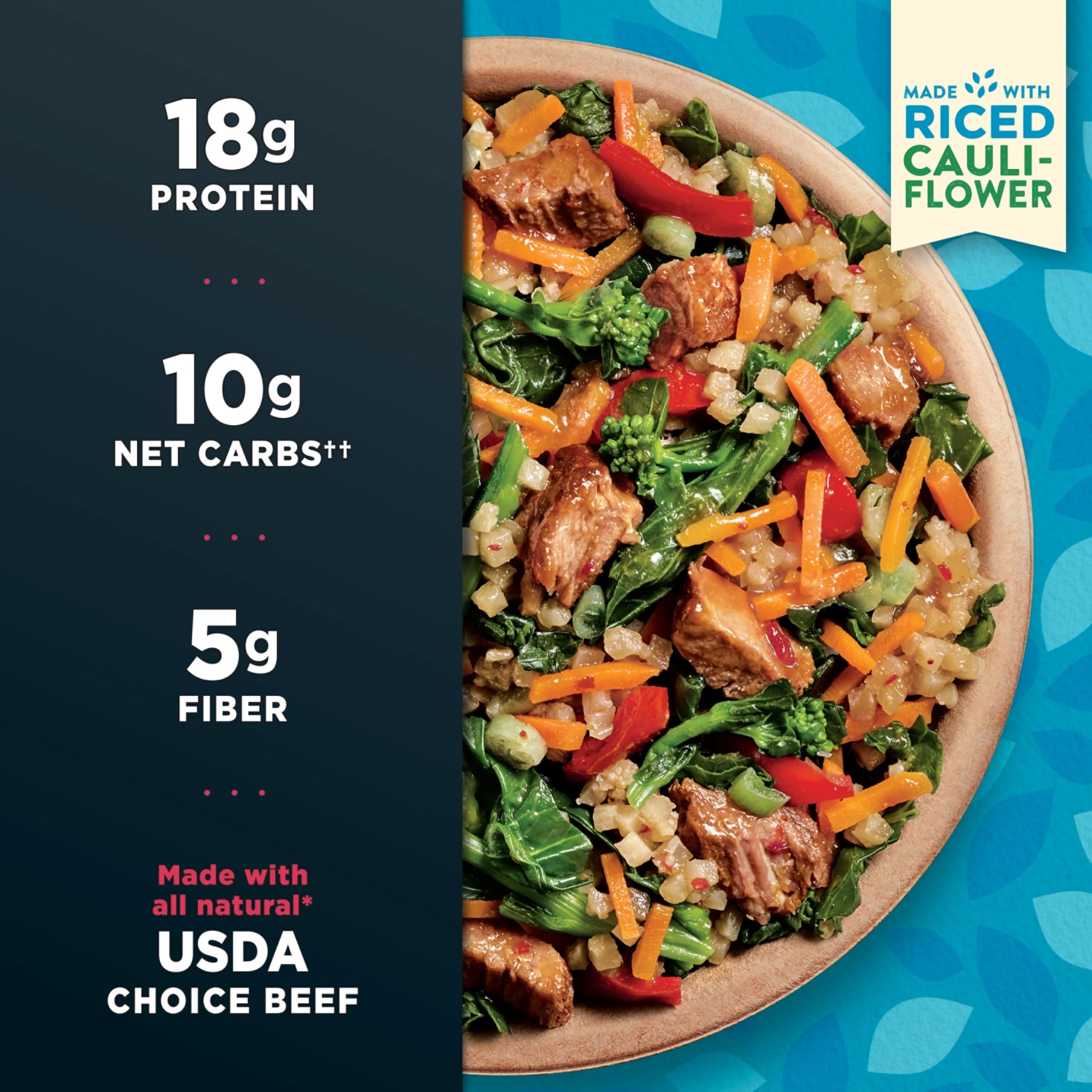 Best Price Healthy Choice Power Bowls Spicy Beef Teriyaki with Riced Cauliflower, Frozen Meal, No Preservatives, 9.25 oz