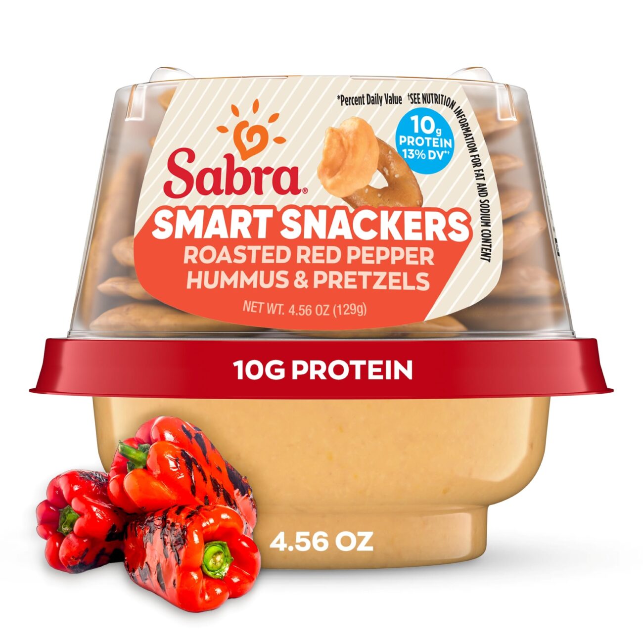 Best Price Sabra Snackers Roasted Red Pepper Hummus with Pretzels.