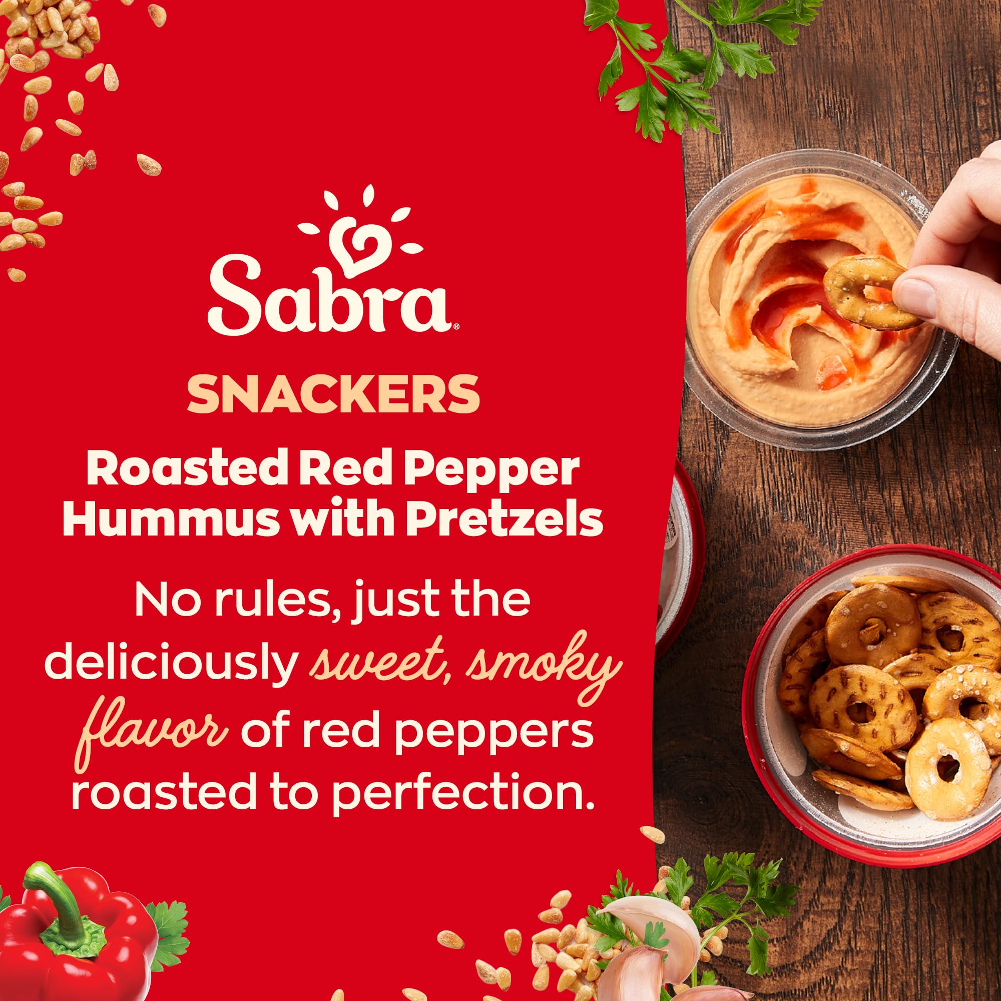 Best Price Sabra Snackers Roasted Red Pepper Hummus with Pretzels.
