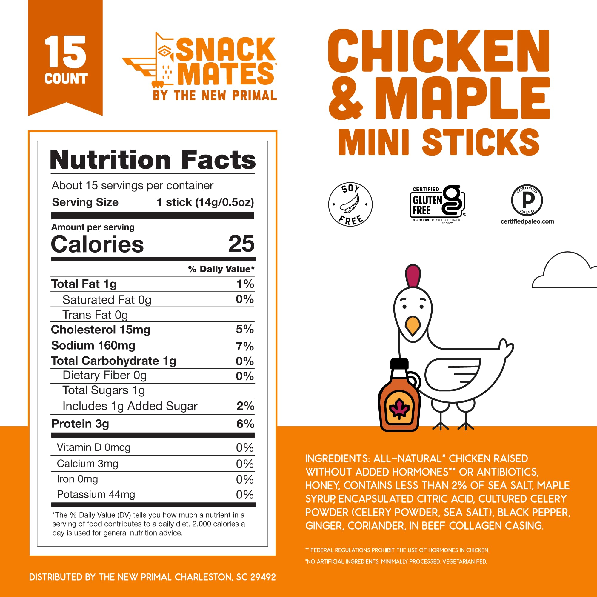 Best Price The New Primal Snack Mates Chicken & Maple Sticks