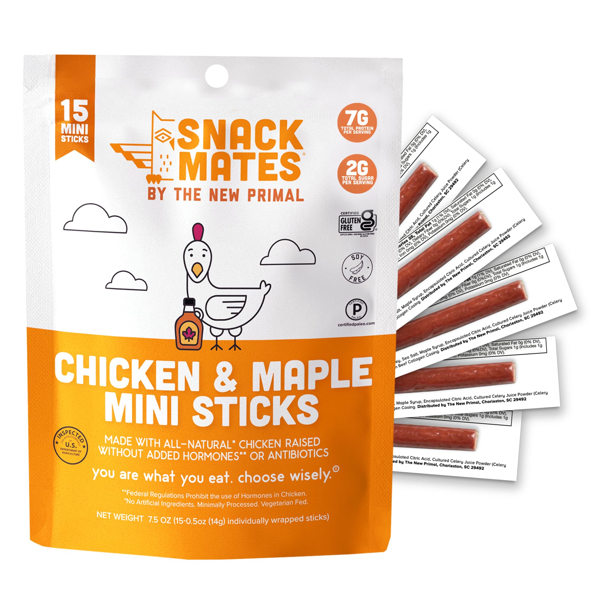 Best Price The New Primal Snack Mates Chicken & Maple Sticks