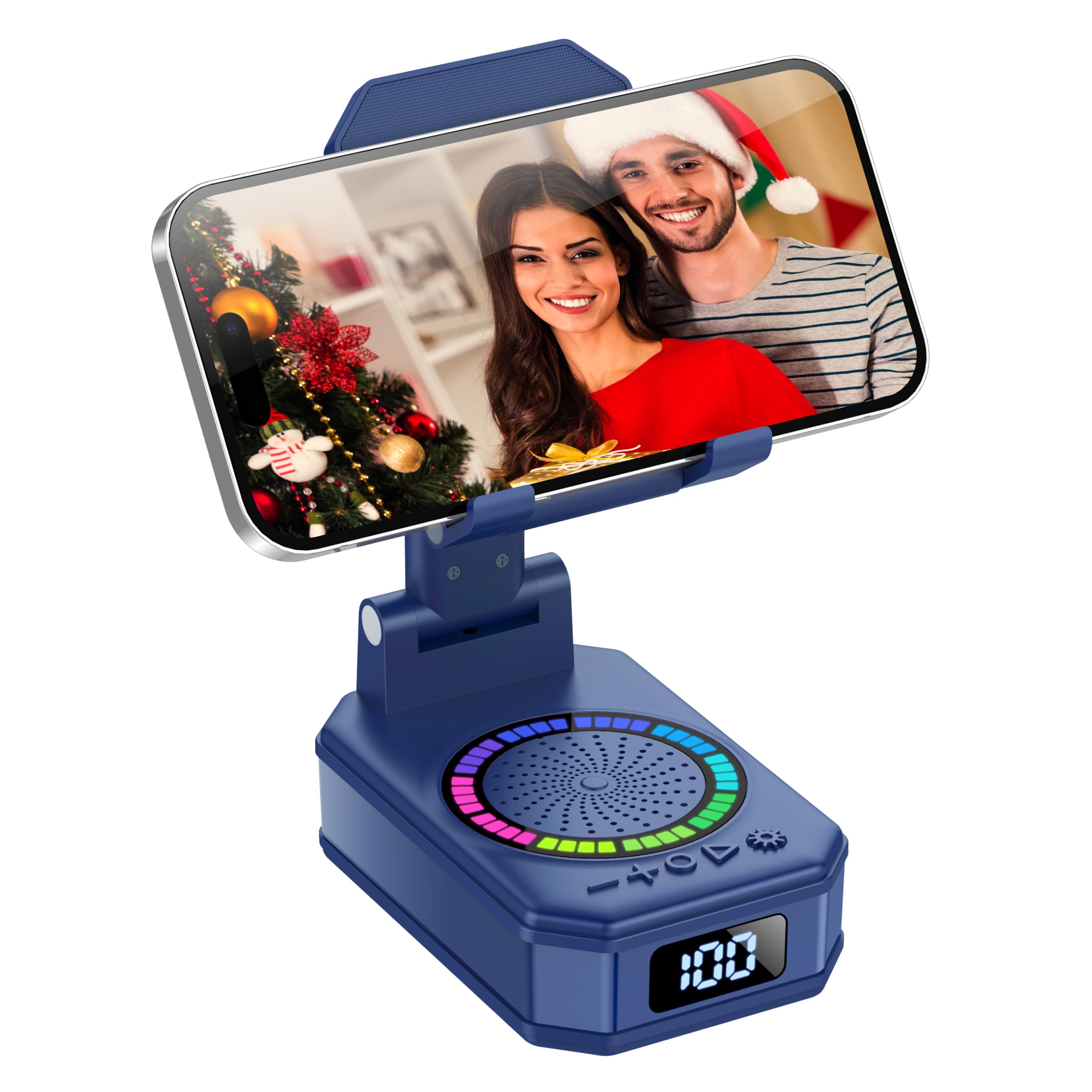 Best Price Wireless Bluetooth Speaker Phone Stand with Colorful LED Lights, HD Surround Sound, Anti-Slip Base, 3000mAh Rechargeable—Perfect Gift for Men, Women, Teens, Christmas