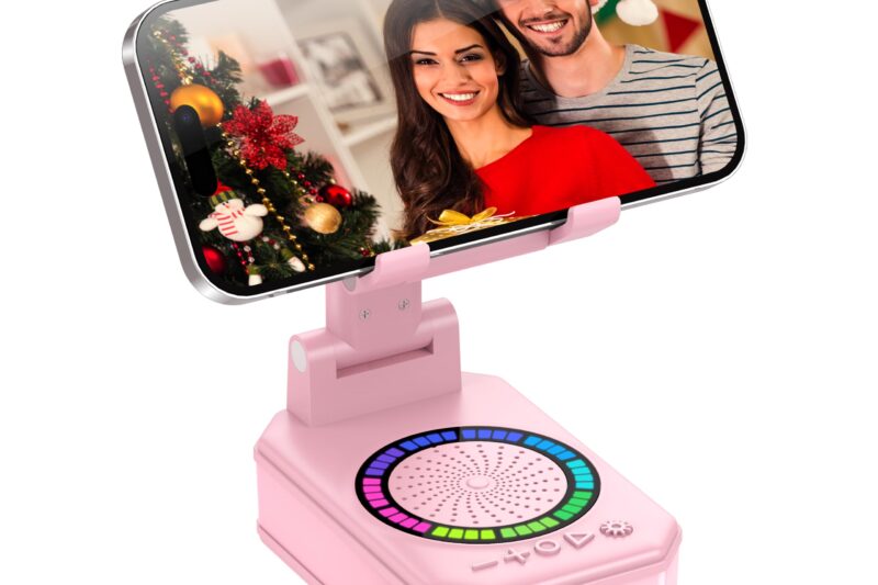 Best Price Wireless Bluetooth Speaker Phone Stand with Colorful LED Lights, HD Surround Sound, Anti-Slip Base, 3000mAh Rechargeable—Perfect Gift for Men, Women, Teens, Christmas